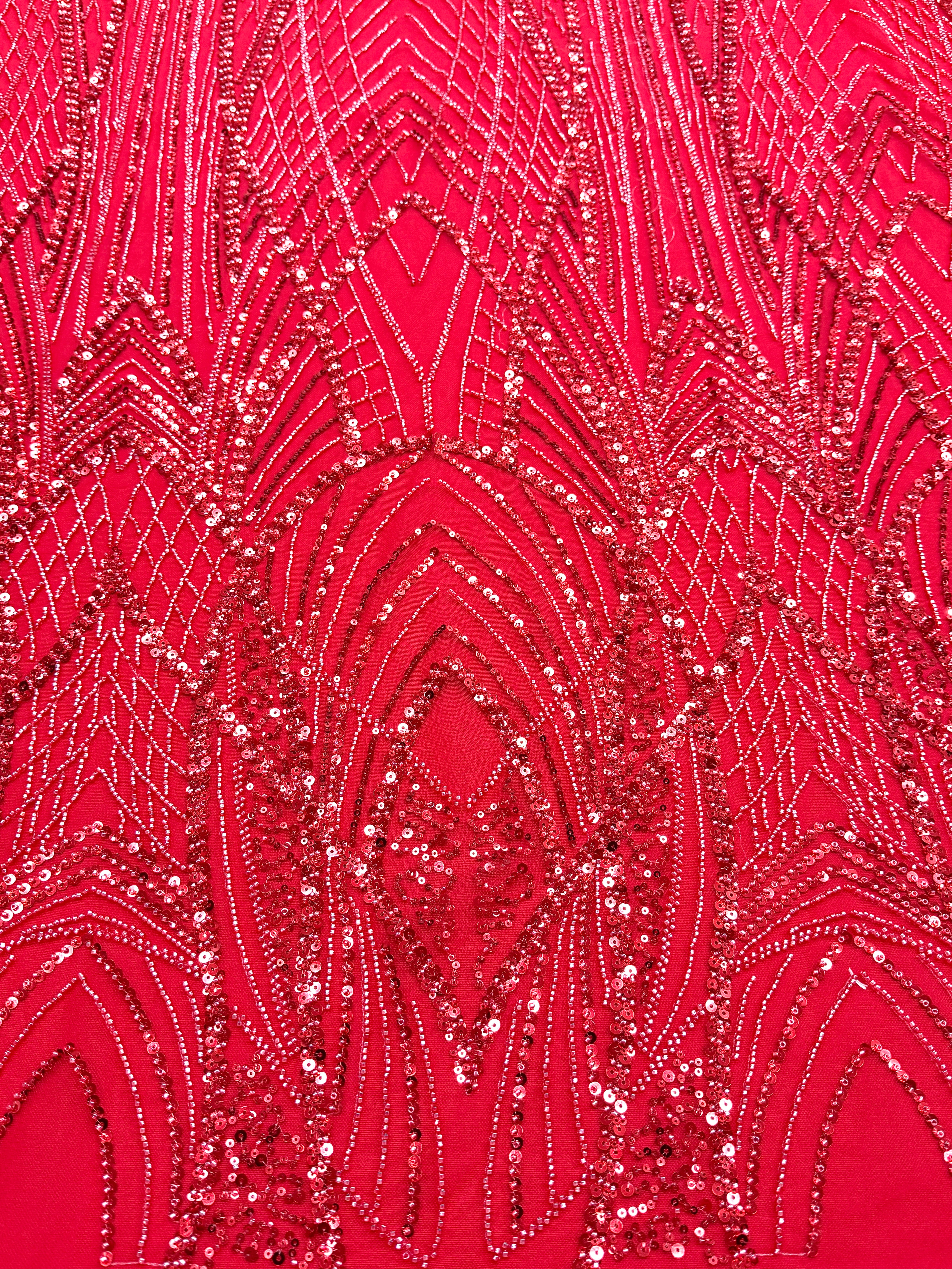 Dantela Couture Rosie cu Panou, cu Margele si Paiete