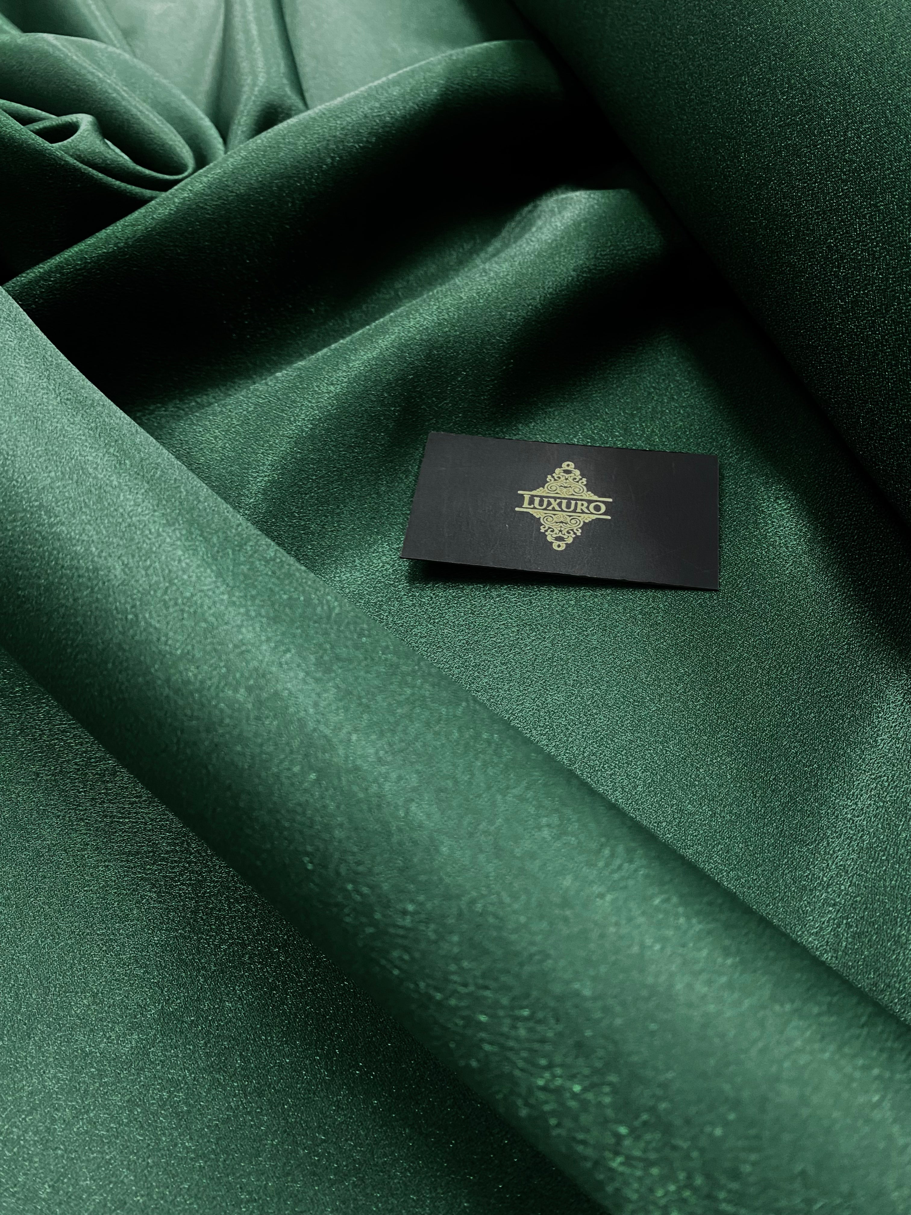 Tafta Fixa cu Sclipici Verde Smarald -  3 m Latime