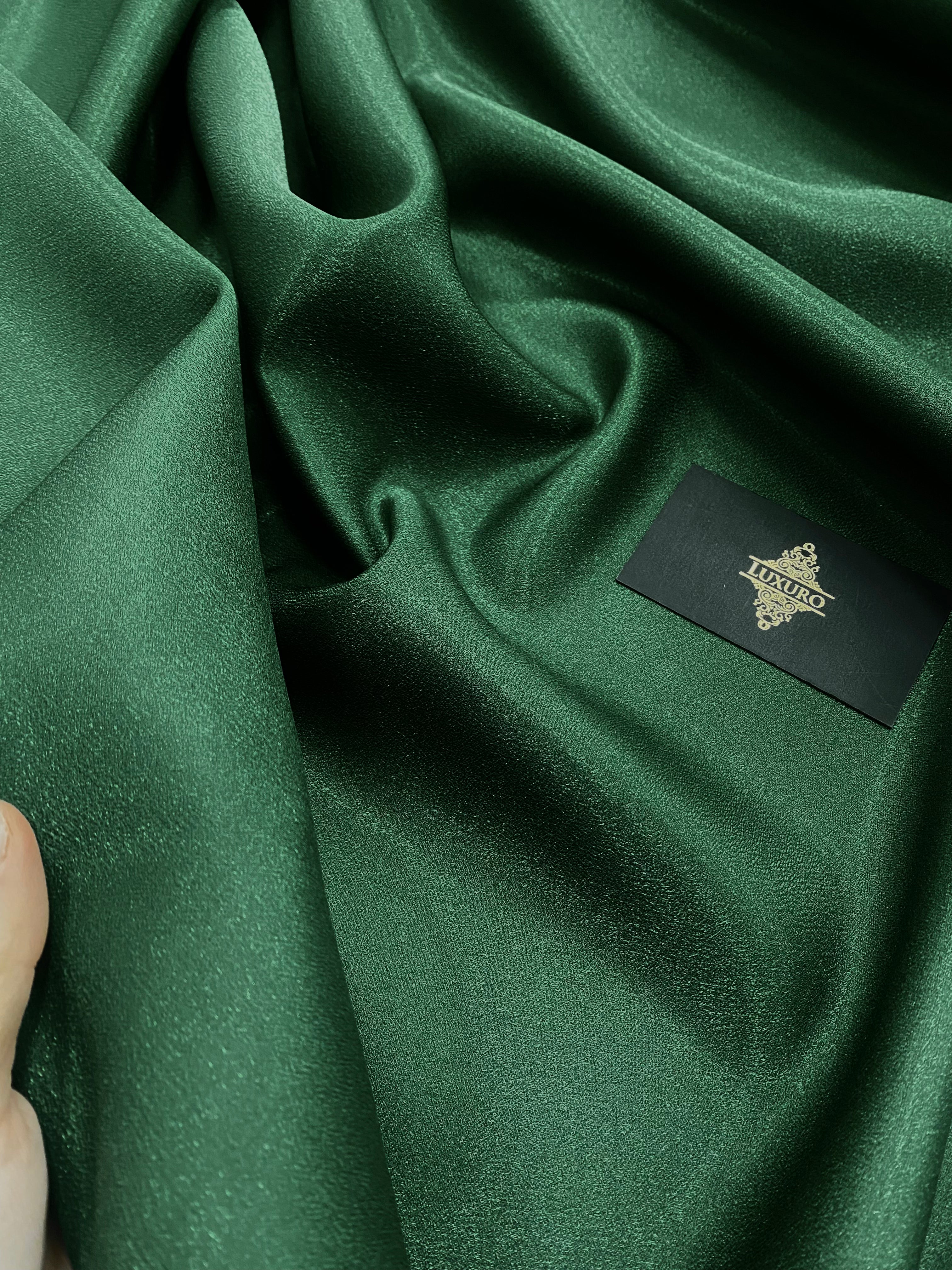 Tafta Fixa cu Sclipici Verde Smarald -  3 m Latime