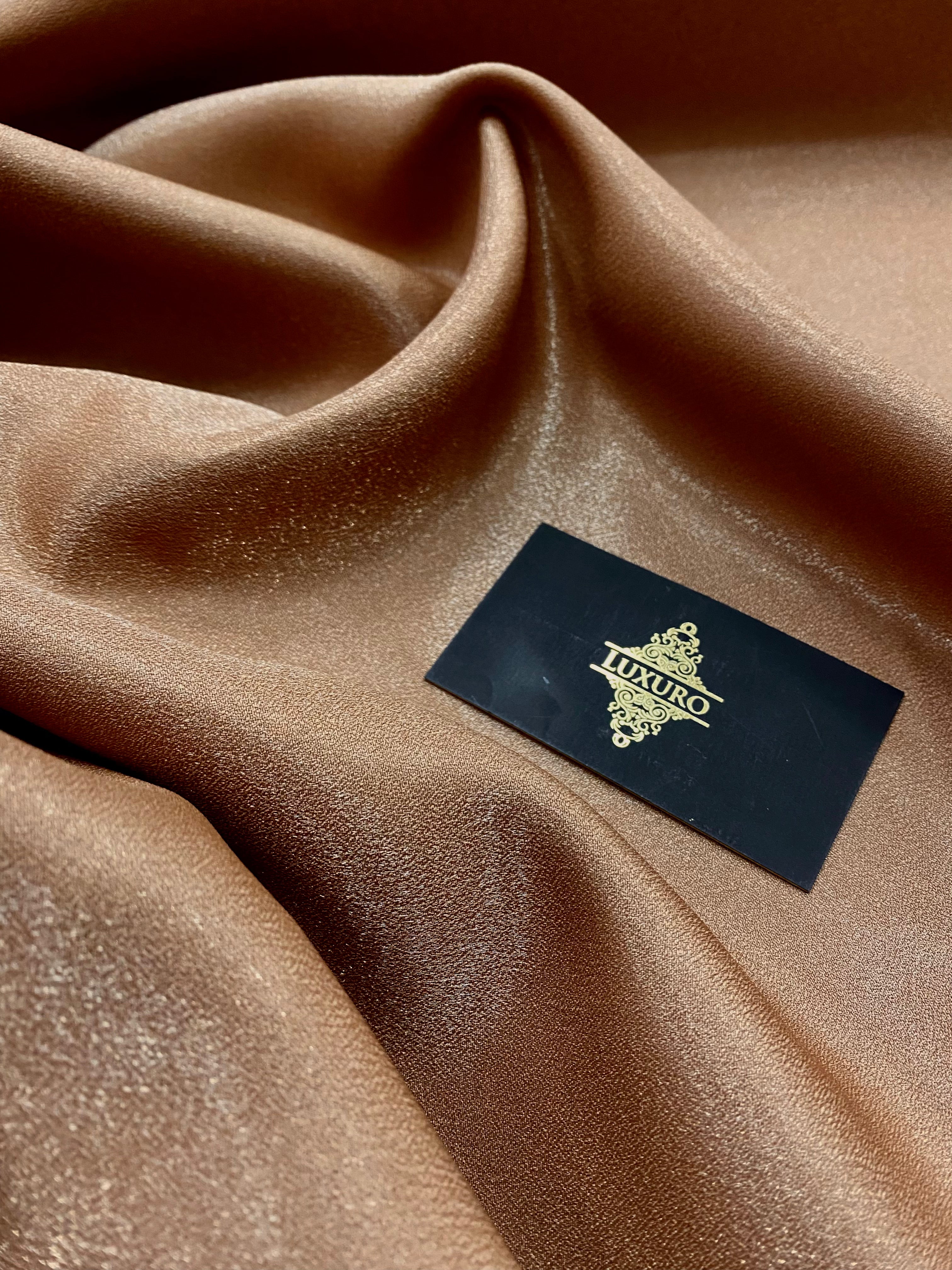 Tafta Fixa cu Sclipici Bronz -  3 m Latime