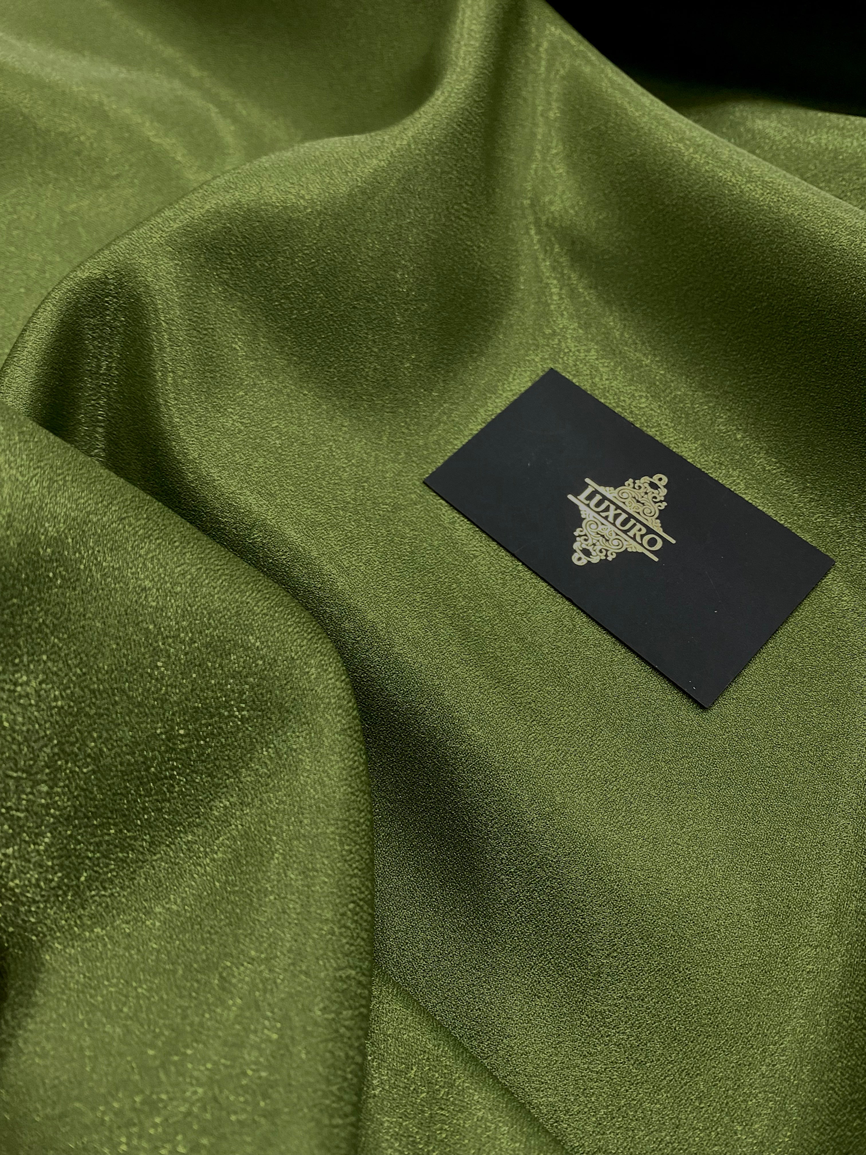 Tafta Fixa cu Sclipici Olive -  3 m Latime
