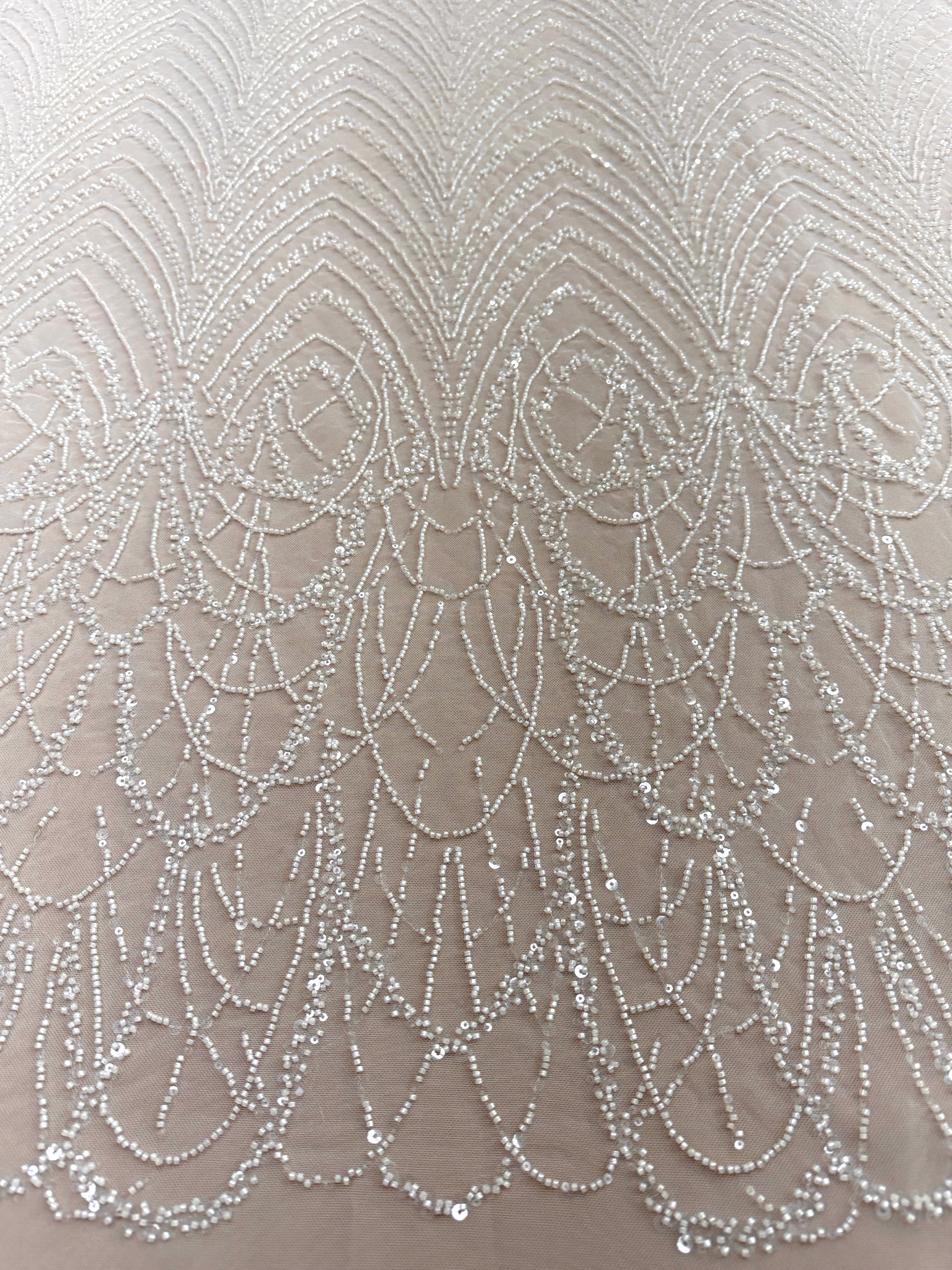 Black Couture Lace, with Beads and Sequins 
