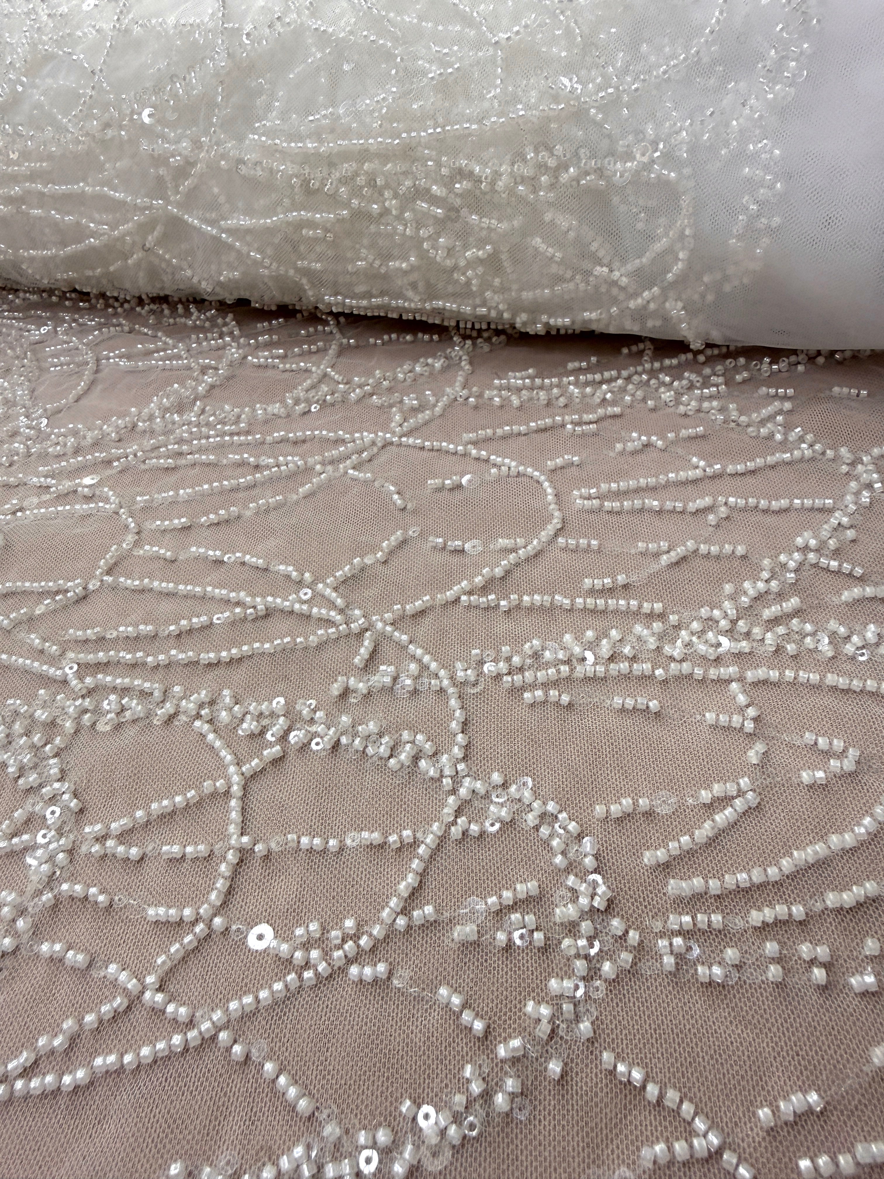 Black Couture Lace, with Beads and Sequins 