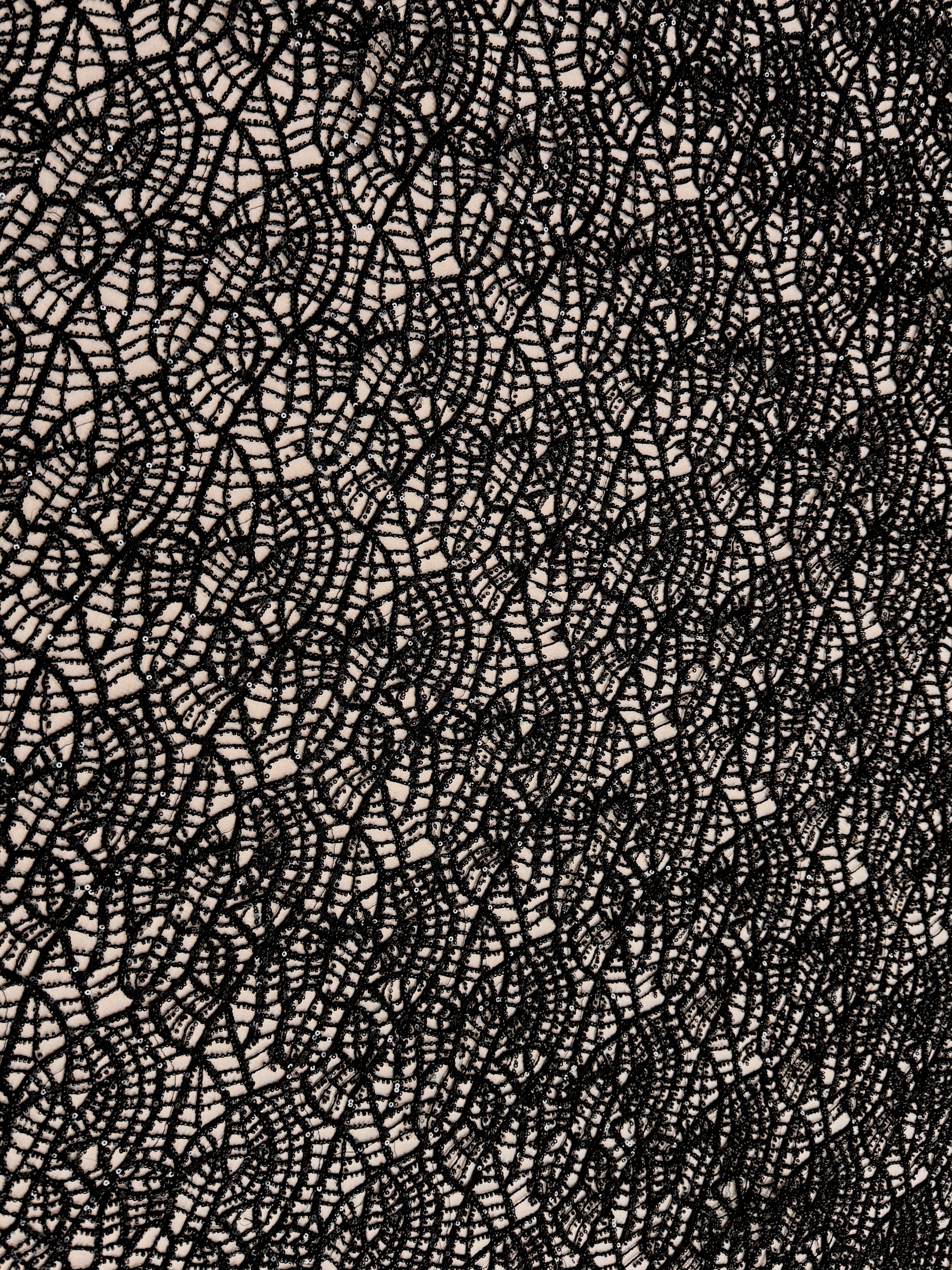 Plasa Couture Neagra, cu Margele si Paiete