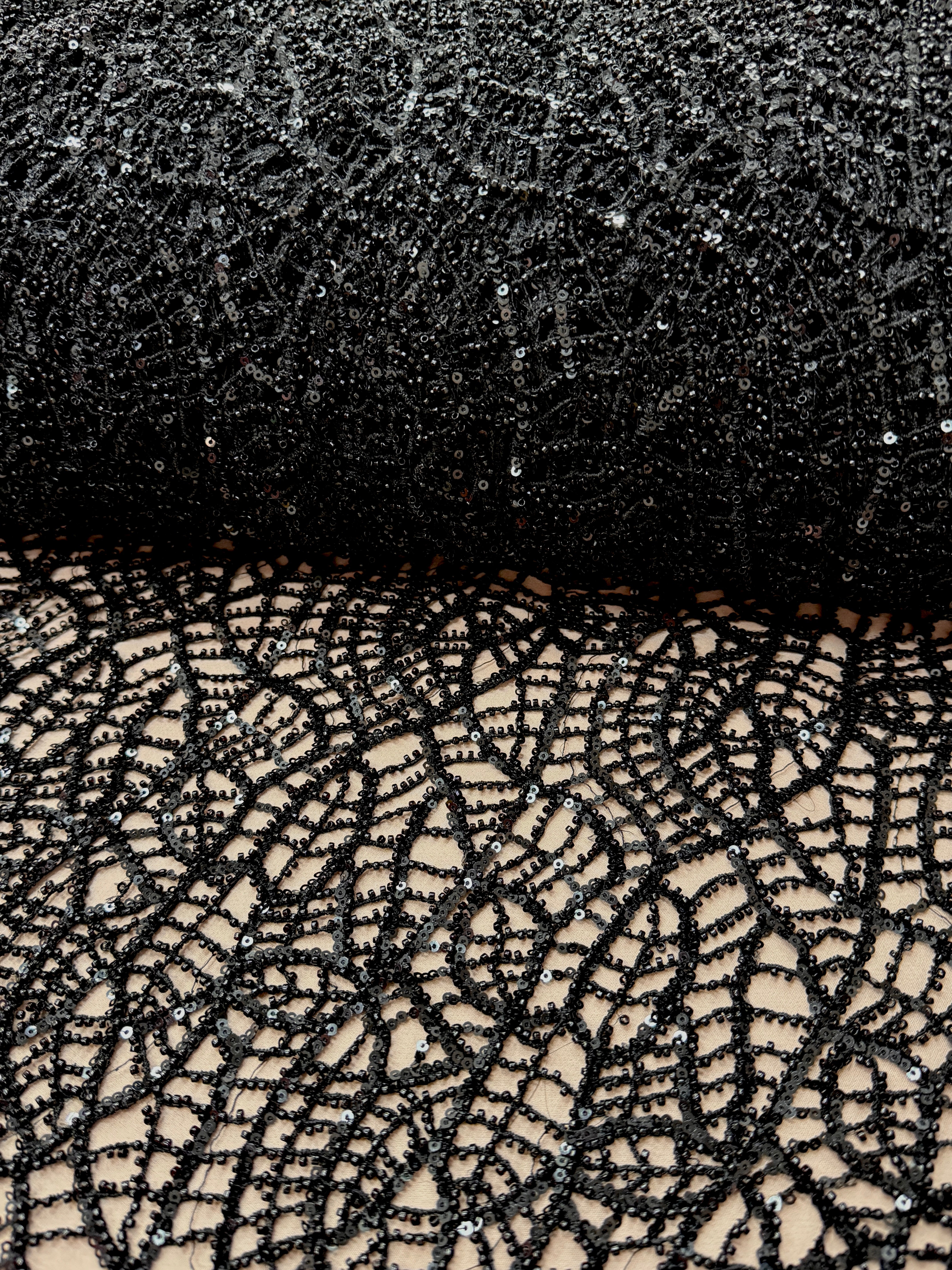 Plasa Couture Neagra, cu Margele si Paiete