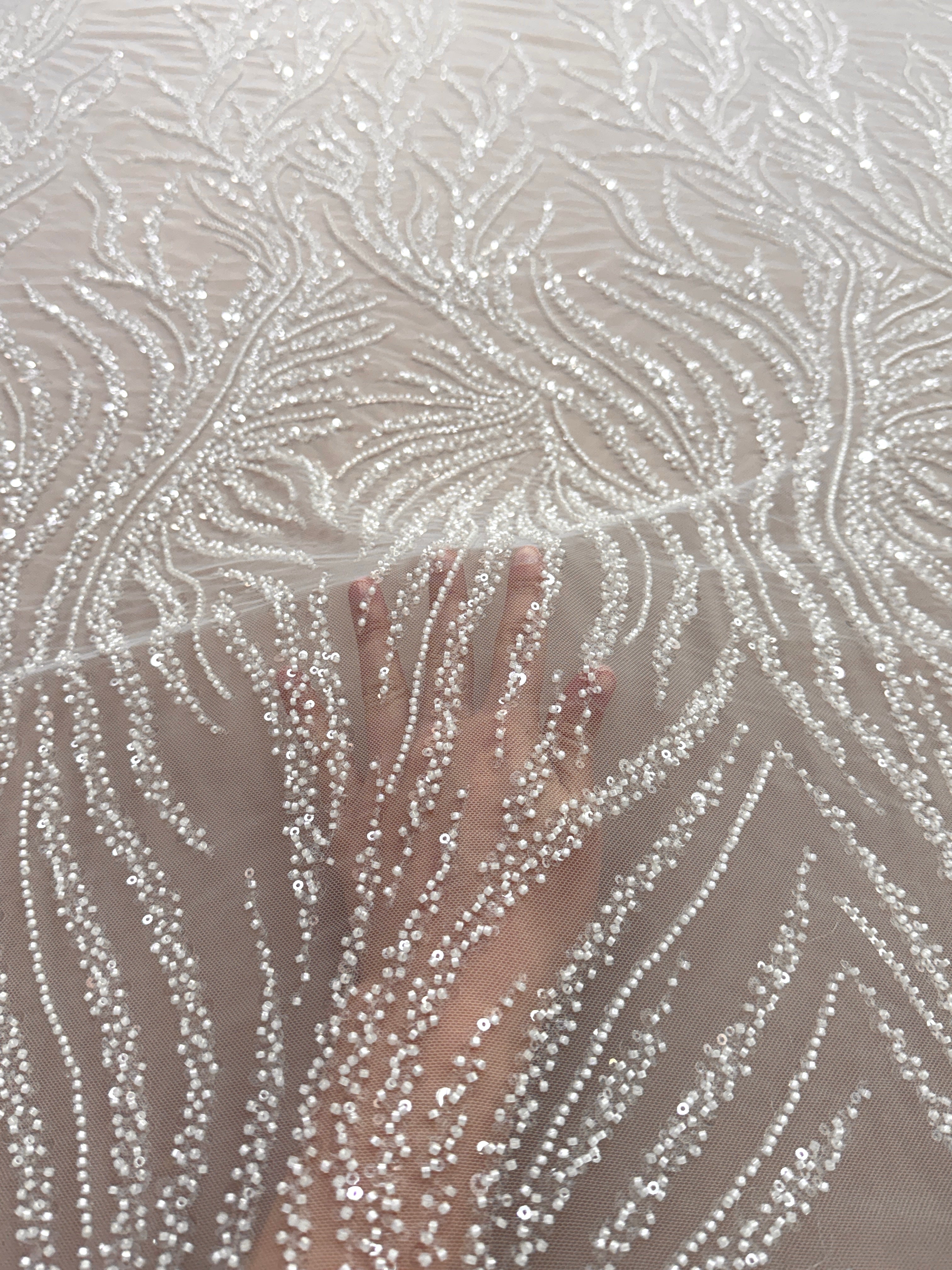 Ivory Couture Lace with Beads and Sequins