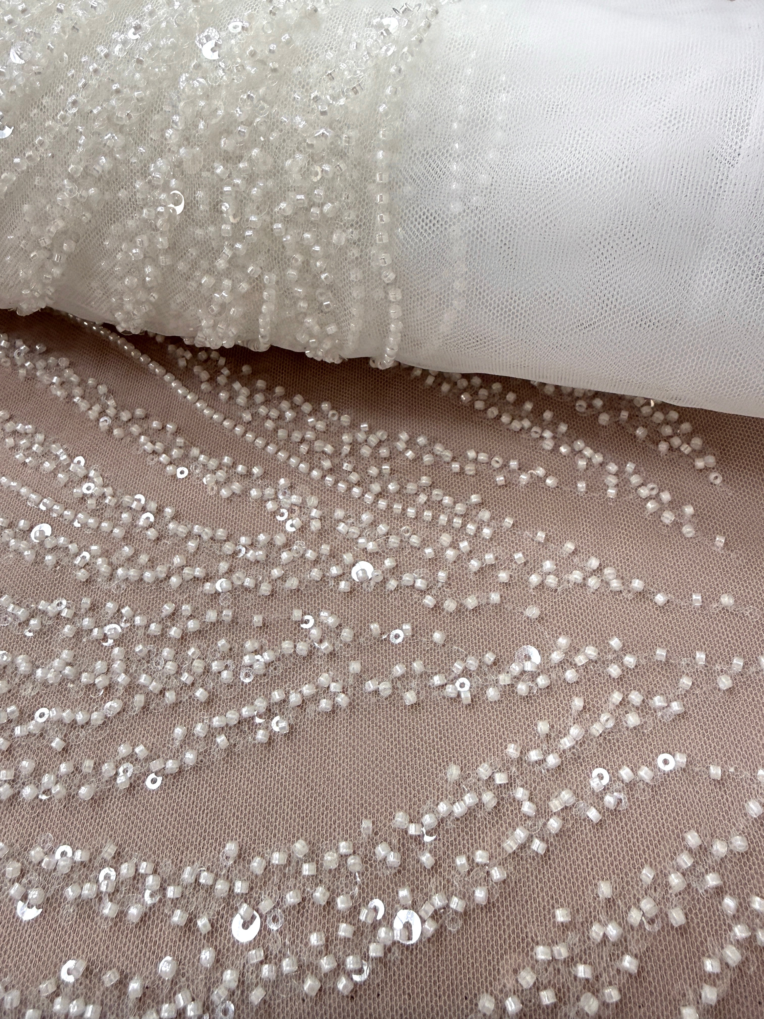 Ivory Couture Lace with Beads and Sequins