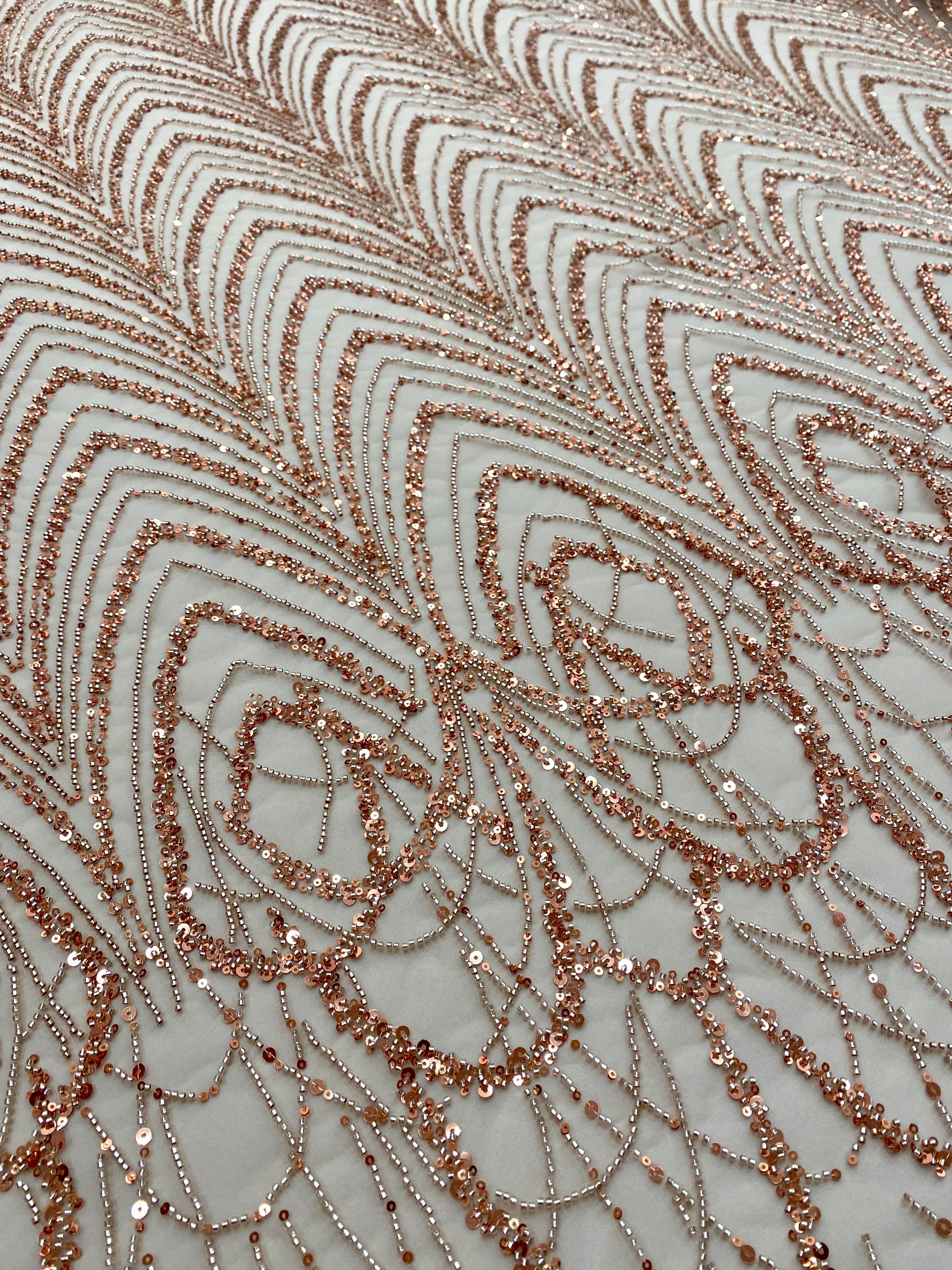 Black Couture Lace, with Beads and Sequins 