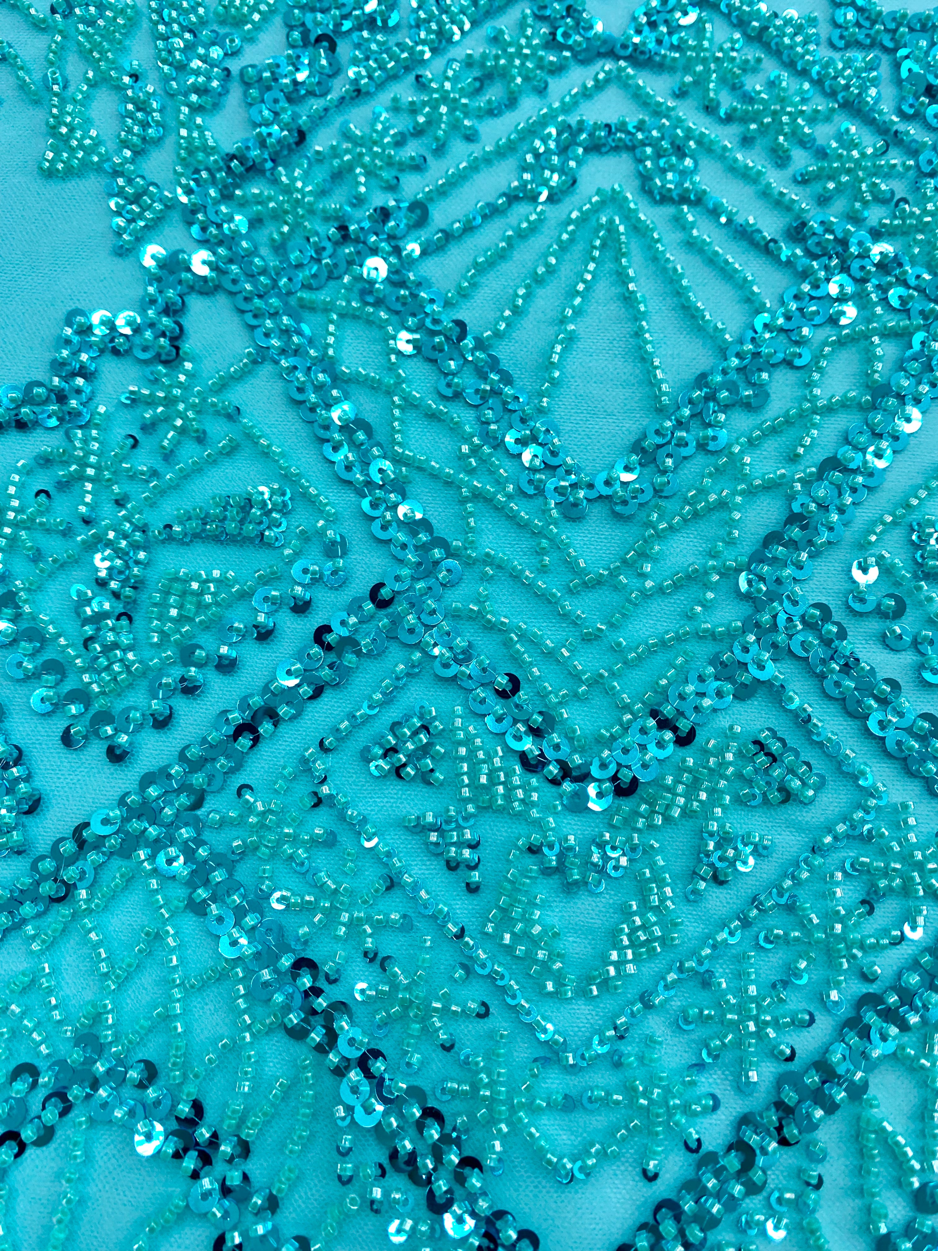 Black Couture Lace with General Pattern, with Beads and Sequins 