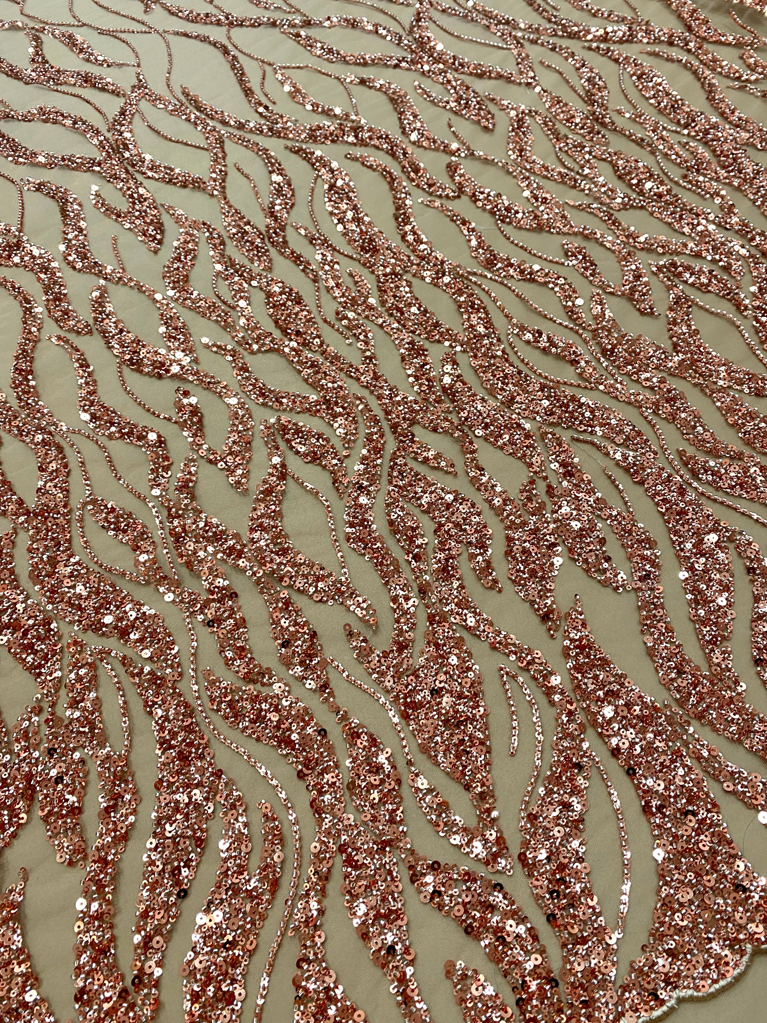 Silver Lace with Strings, Beads and Sequins