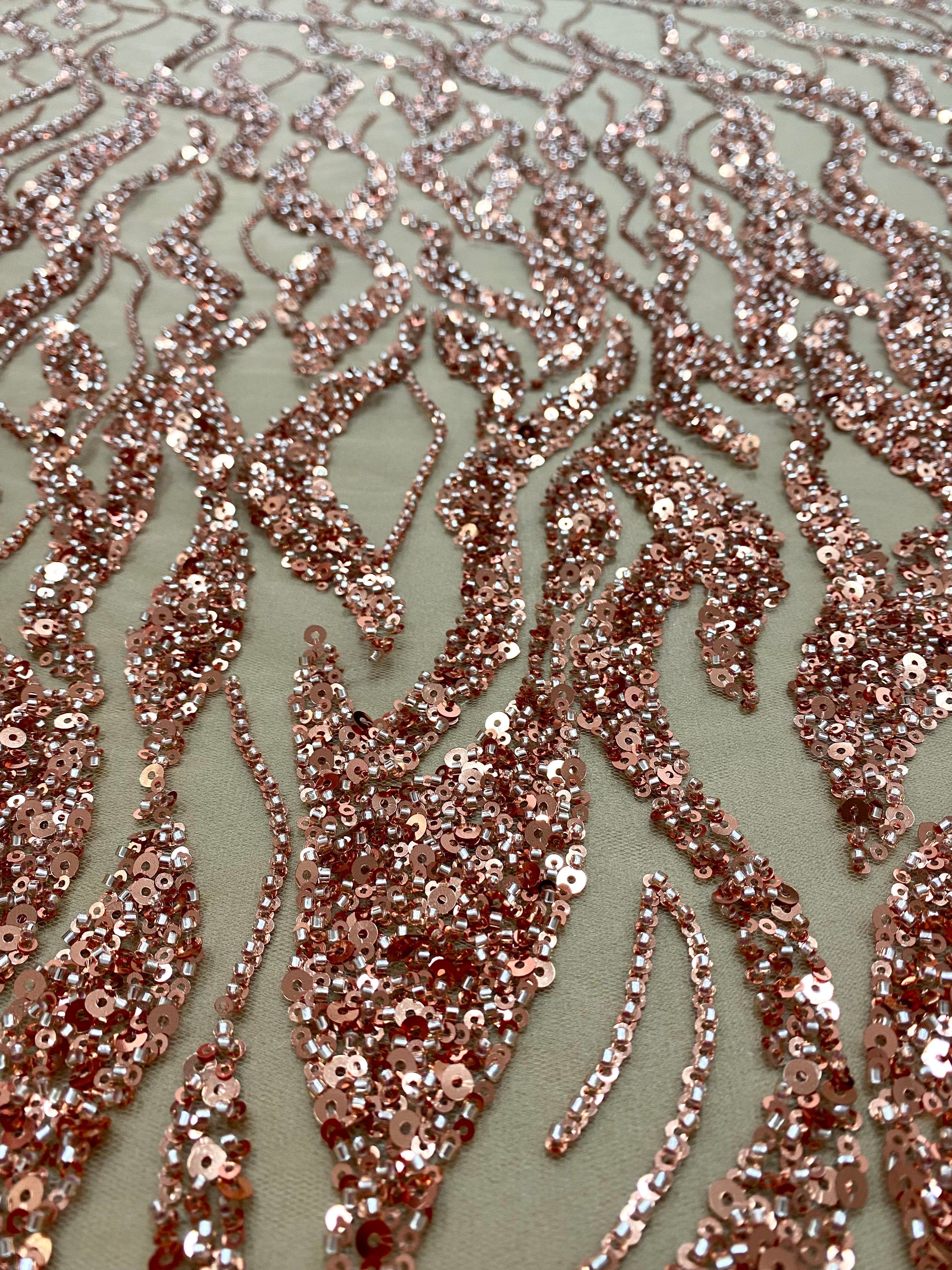 Silver Lace with Strings, Beads and Sequins