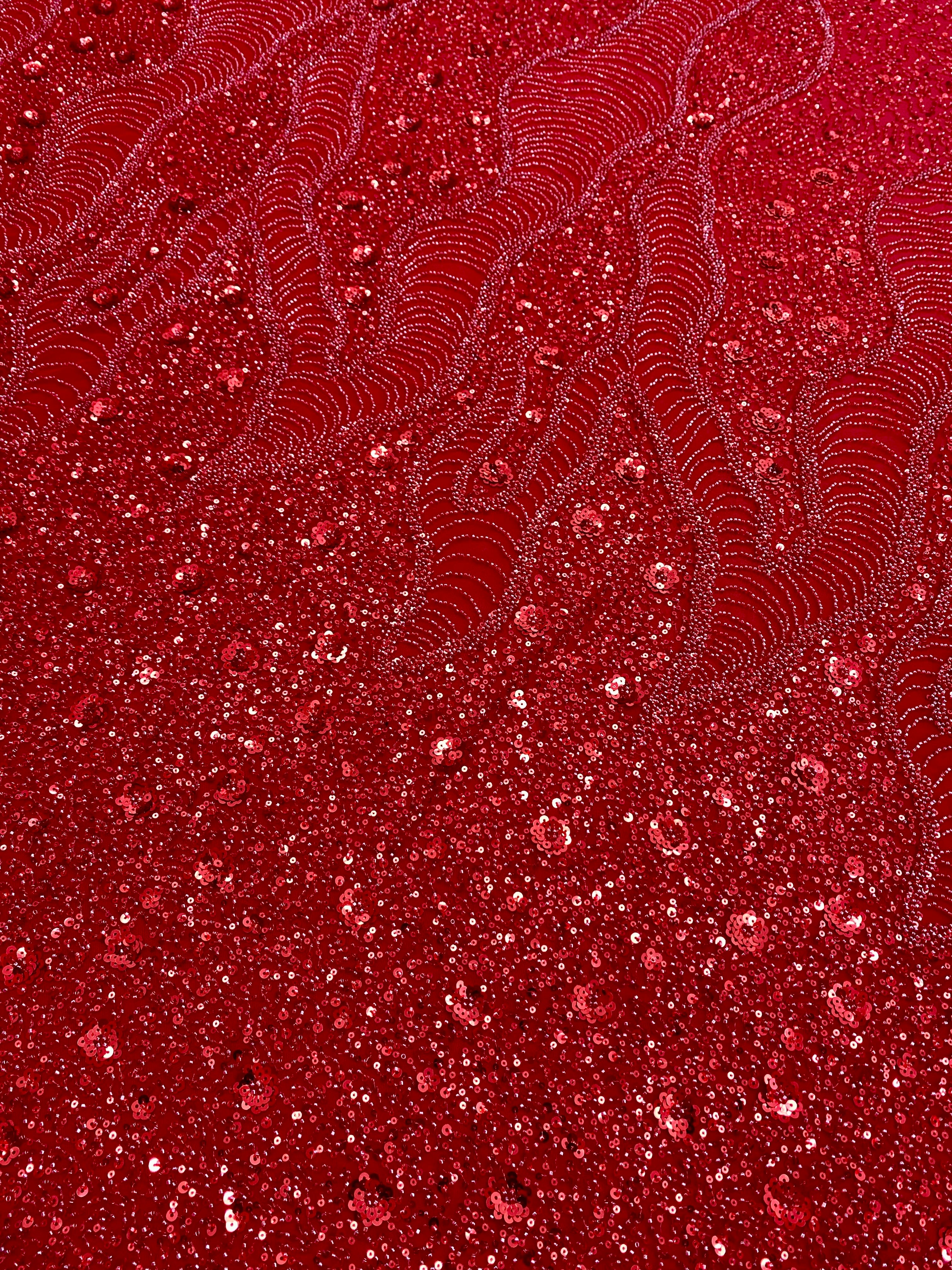 Black Couture Lace, with Beads and Sequins 