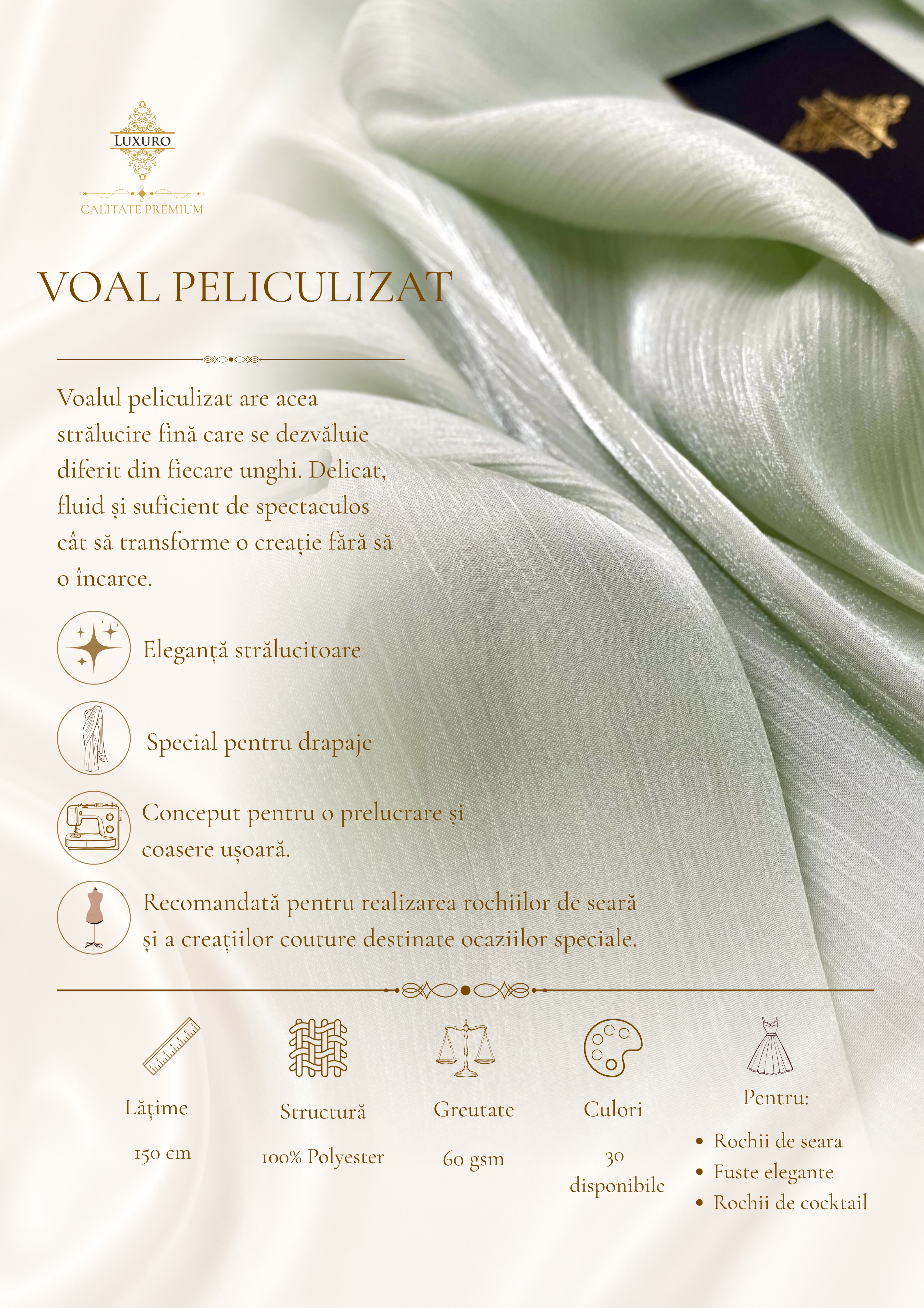 Dusty Green Crepe Filmed Veil