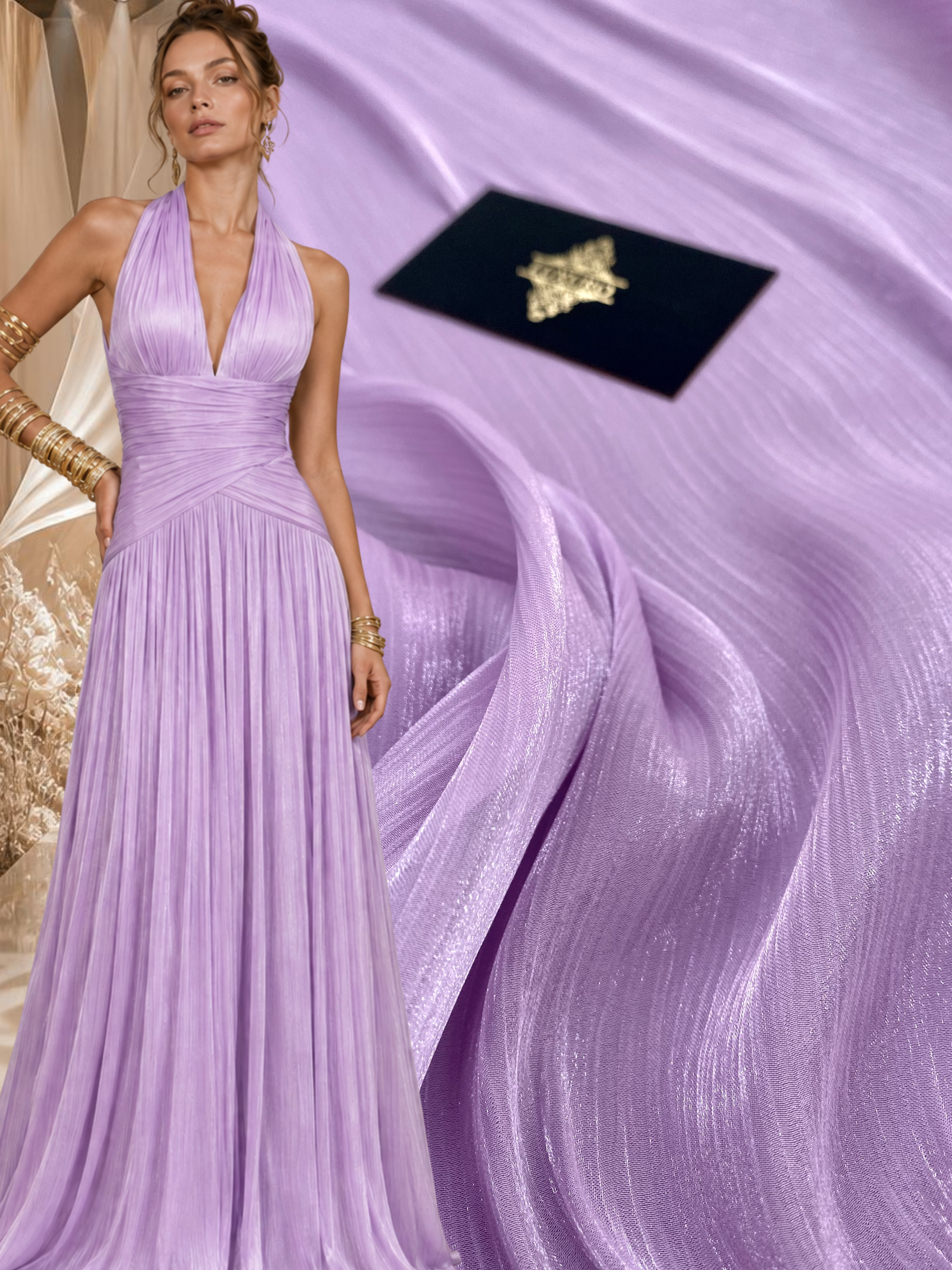 Light Lavender Crepe Filmed Veil
