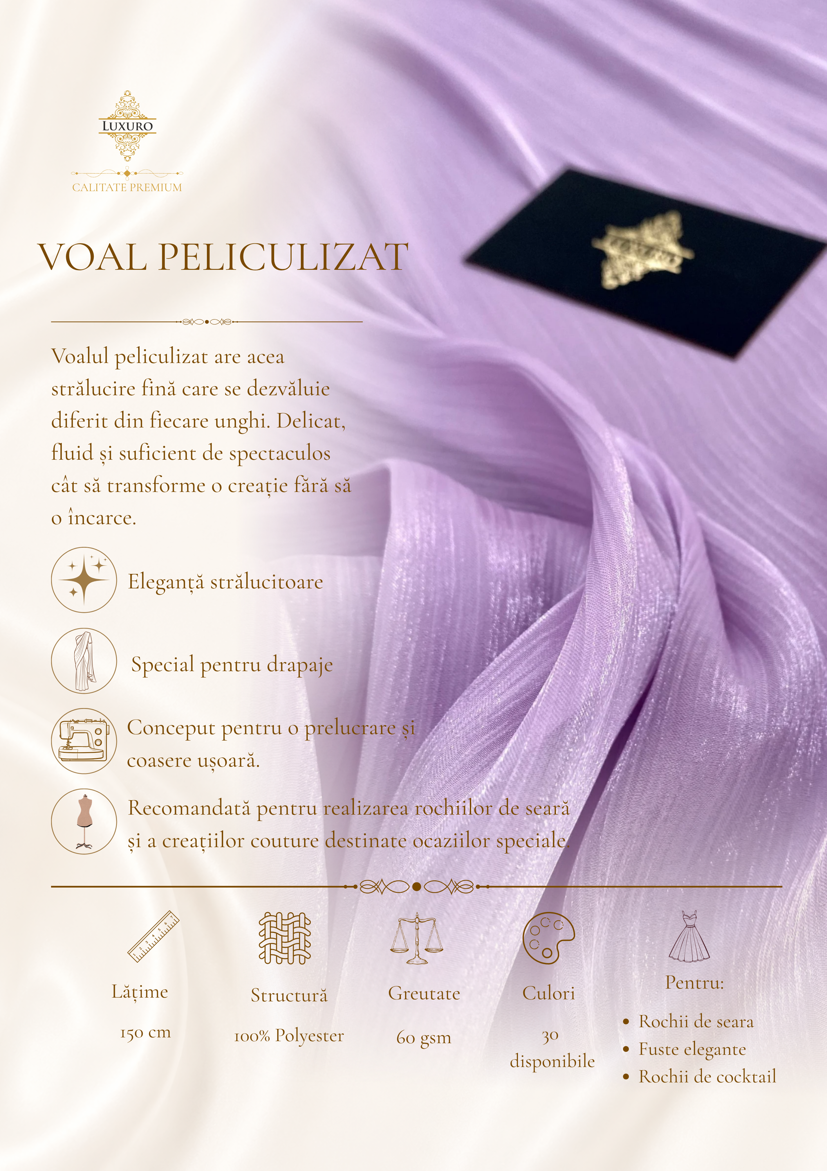 Light Lavender Crepe Filmed Veil