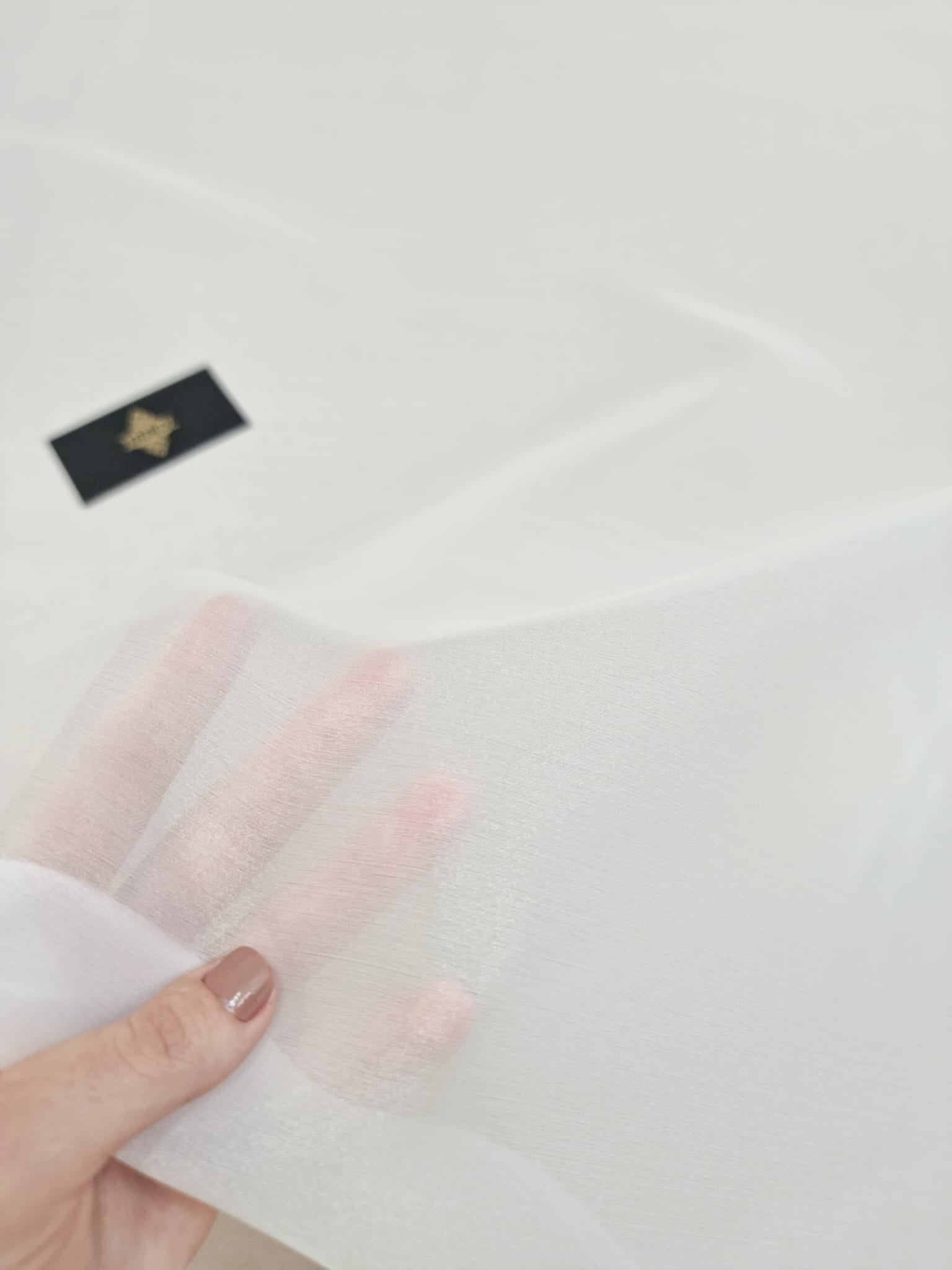 Organza Sidefata Ivory - 3 m Latime