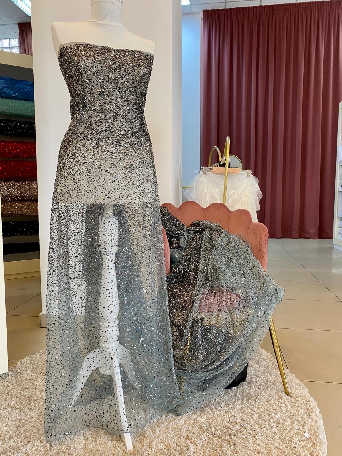 Dantela Gri Antracit Haute Couture