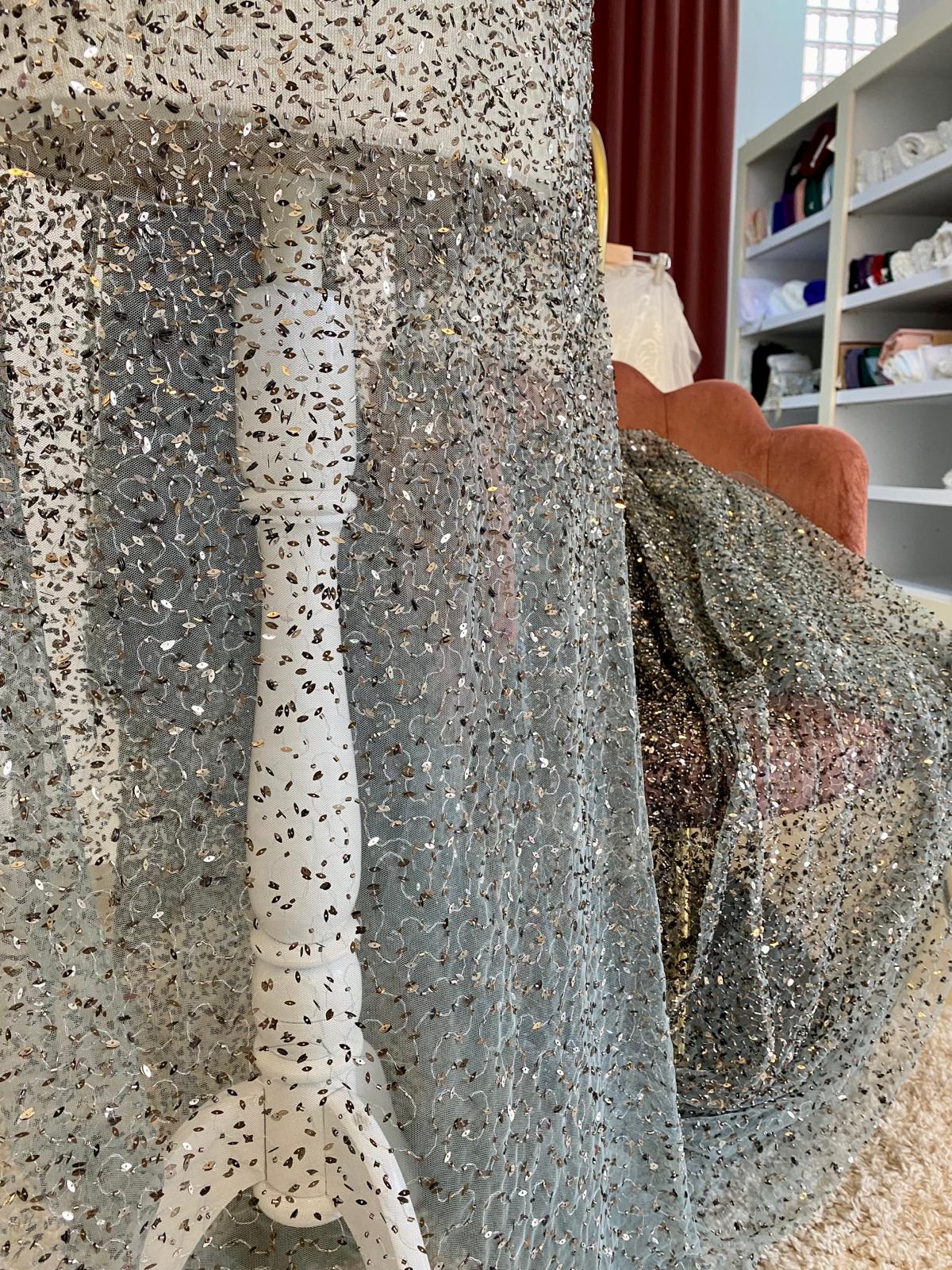 Dantela Gri Antracit Haute Couture