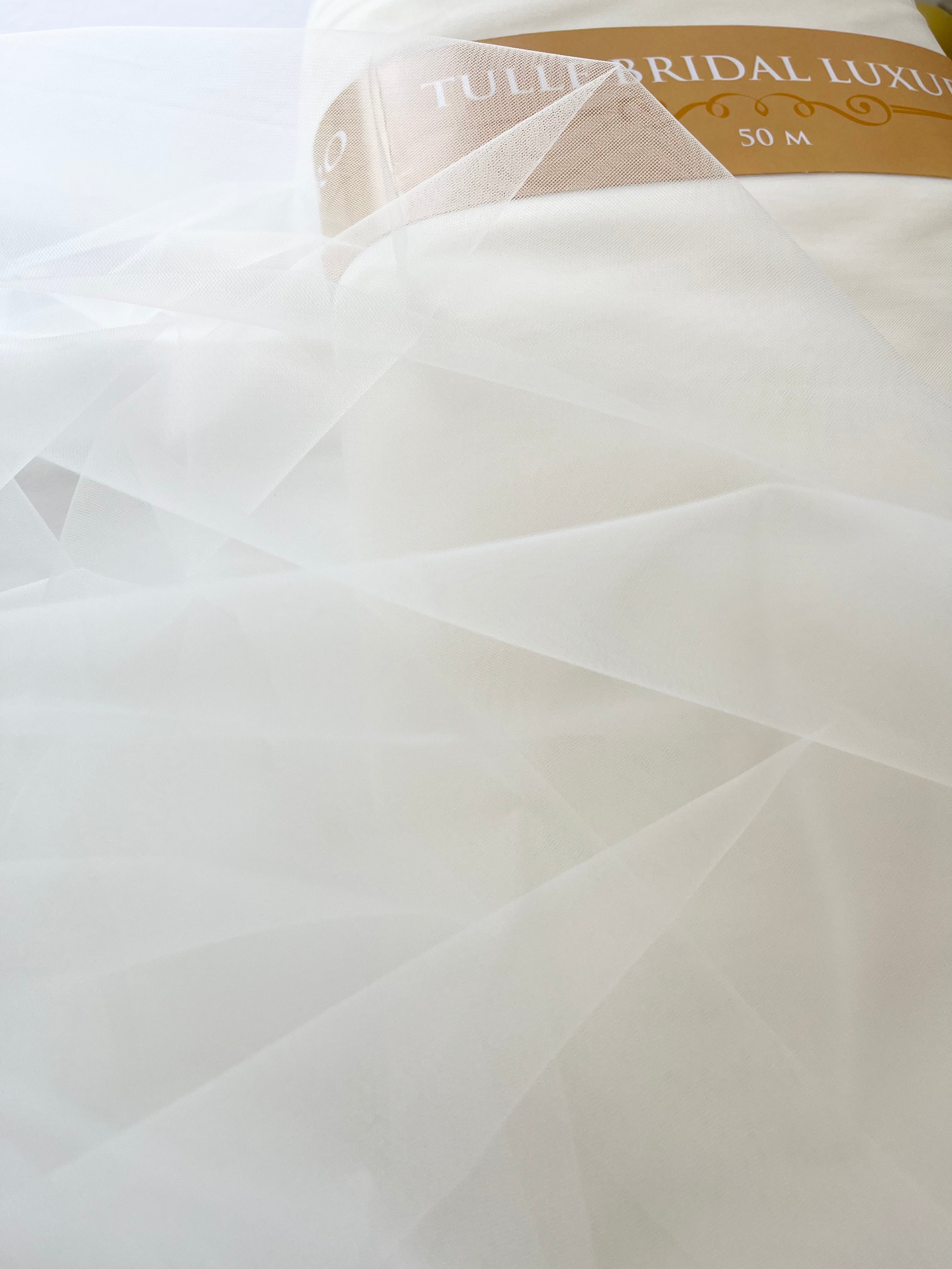 Tulle Bridal Crem Deschis - 3 m Latime