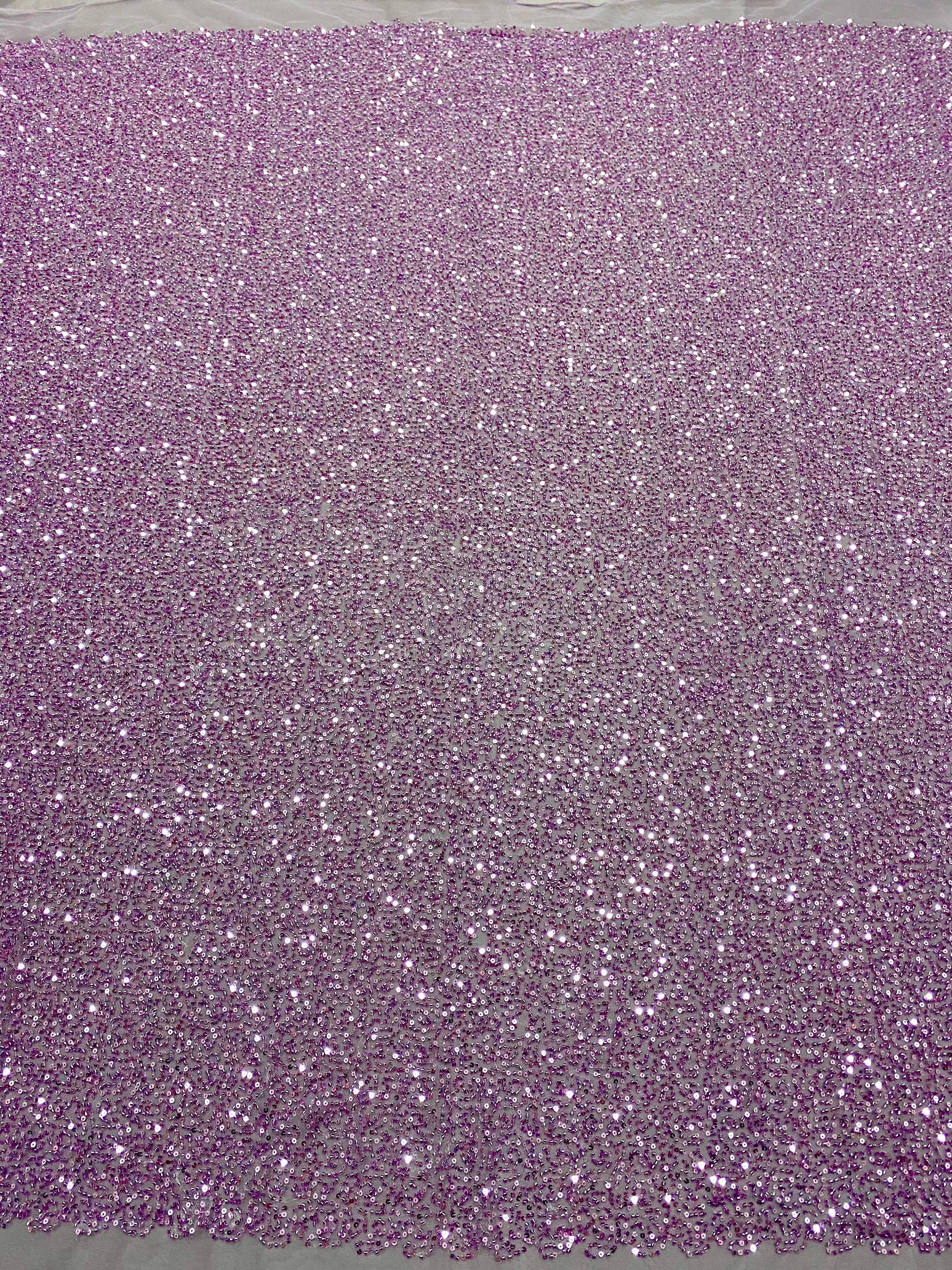 Couture Powder Lace with General Pattern, with Beads and Sequins