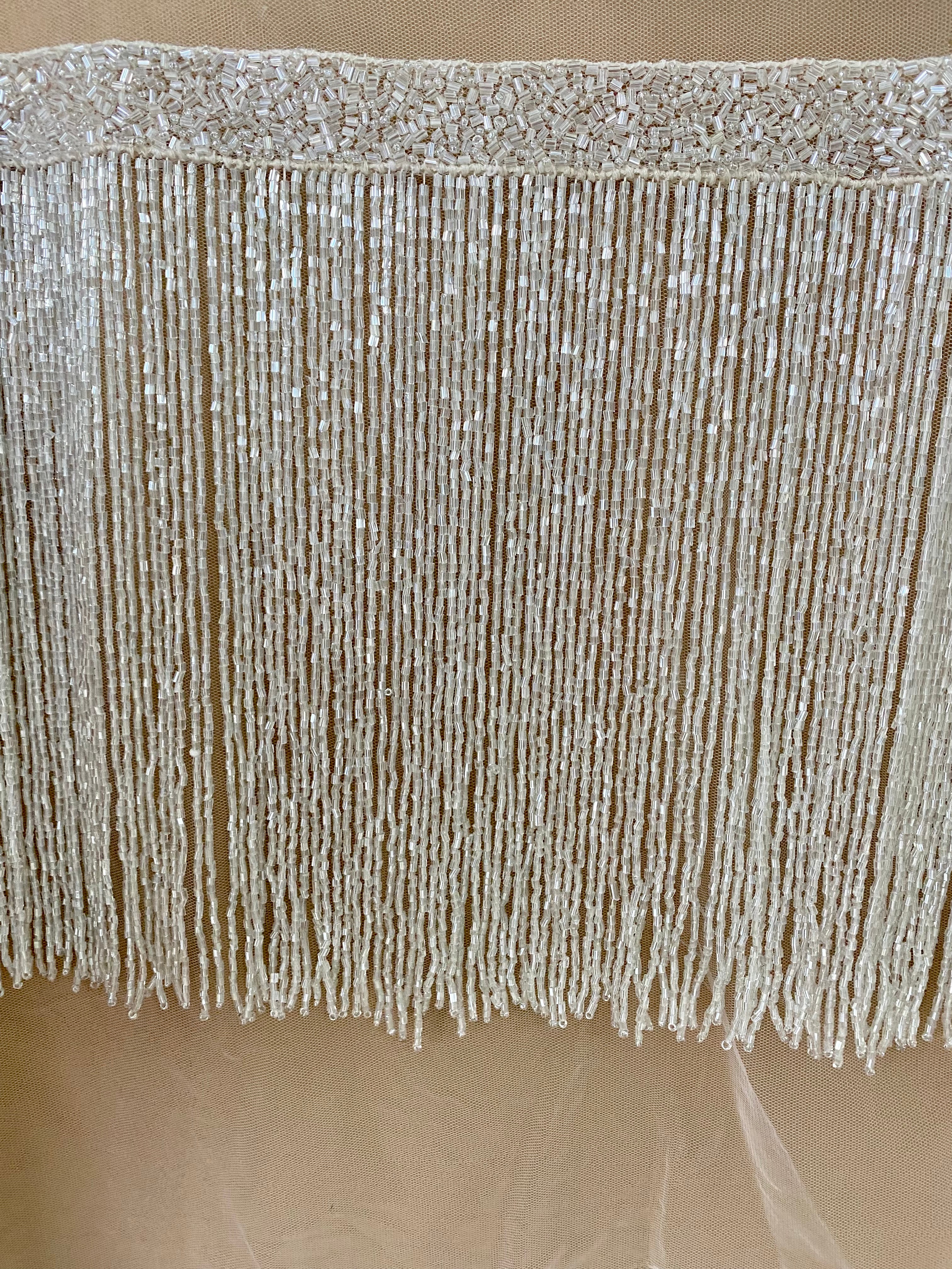 Franjuri Ivory din Margele de Sticla - 20 cm lungime