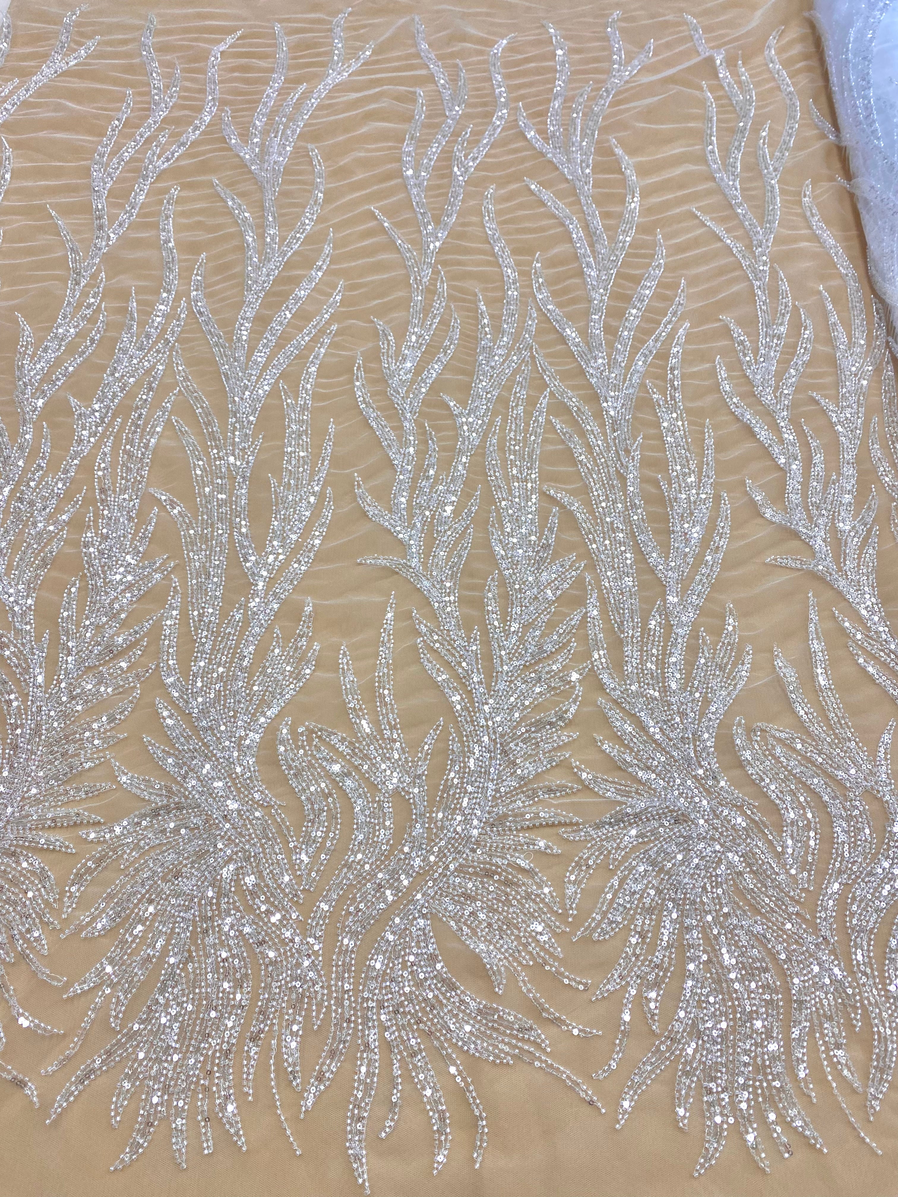 Dantela Couture Diamond cu Siraguri, cu Margele si Paiete