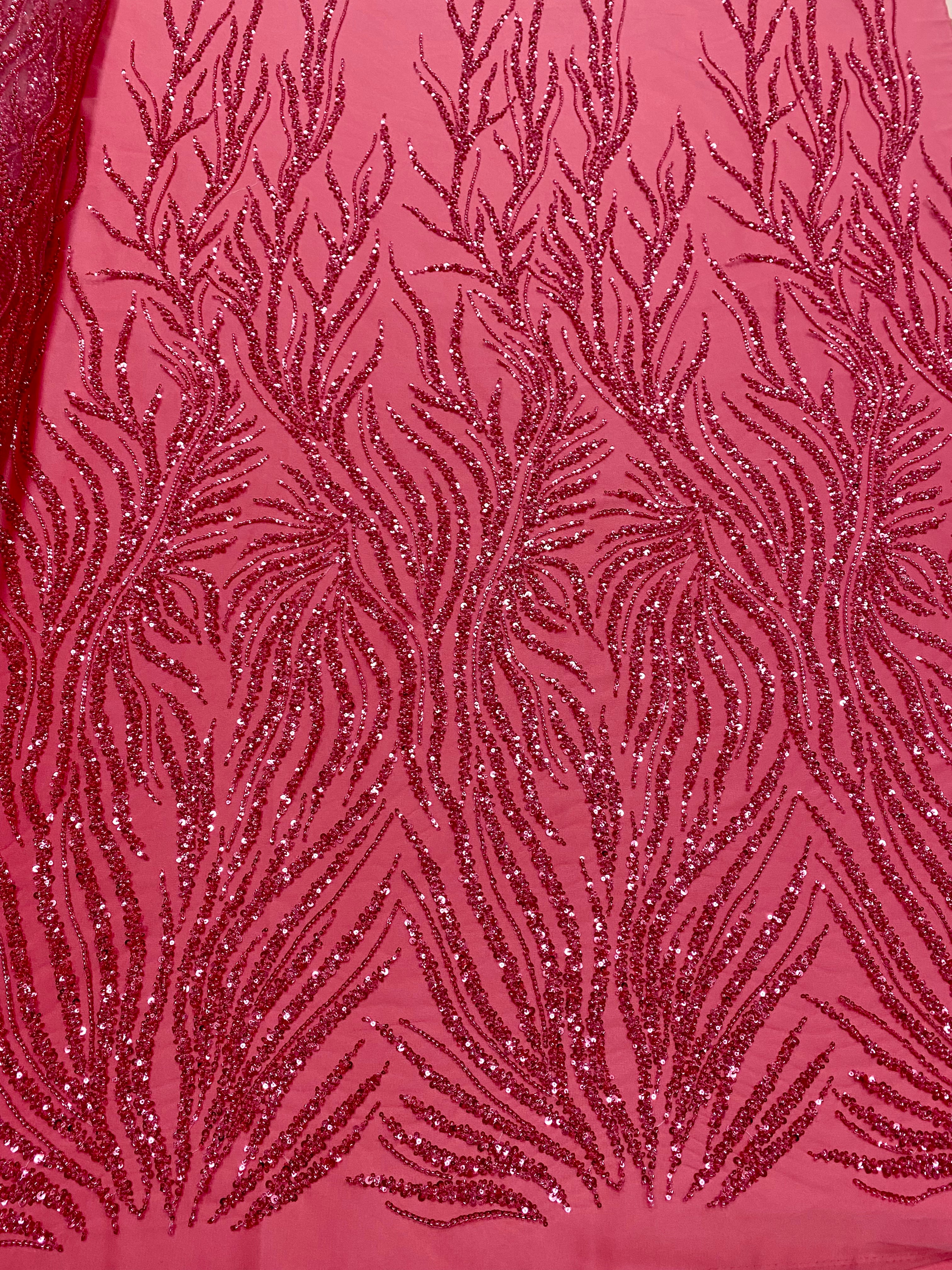 Dantela Couture Korallrózsaszín Gyöngyökkel és Flitterekkel