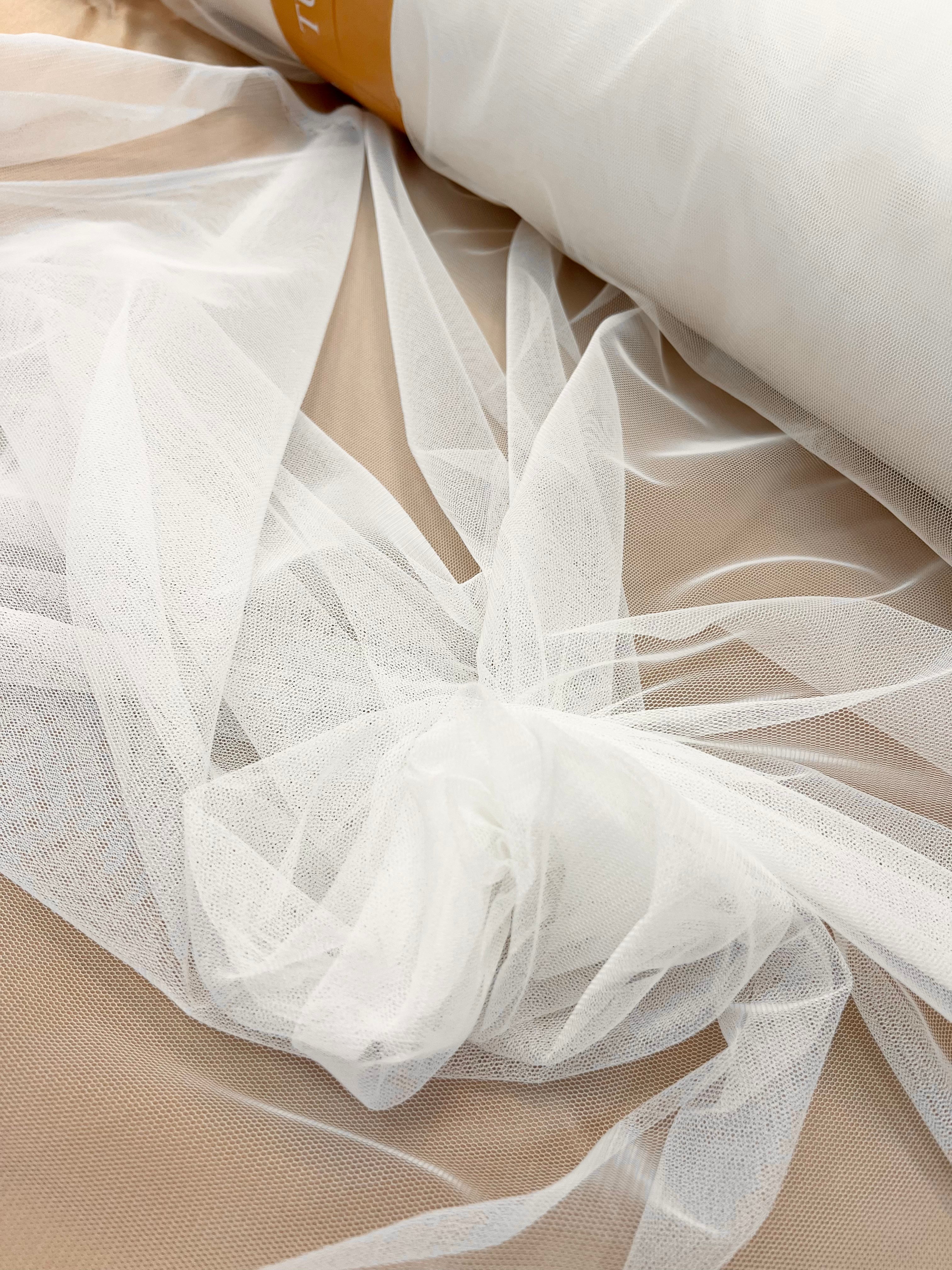Tulle Elastic Crem Deschis - 1.5 m Latime