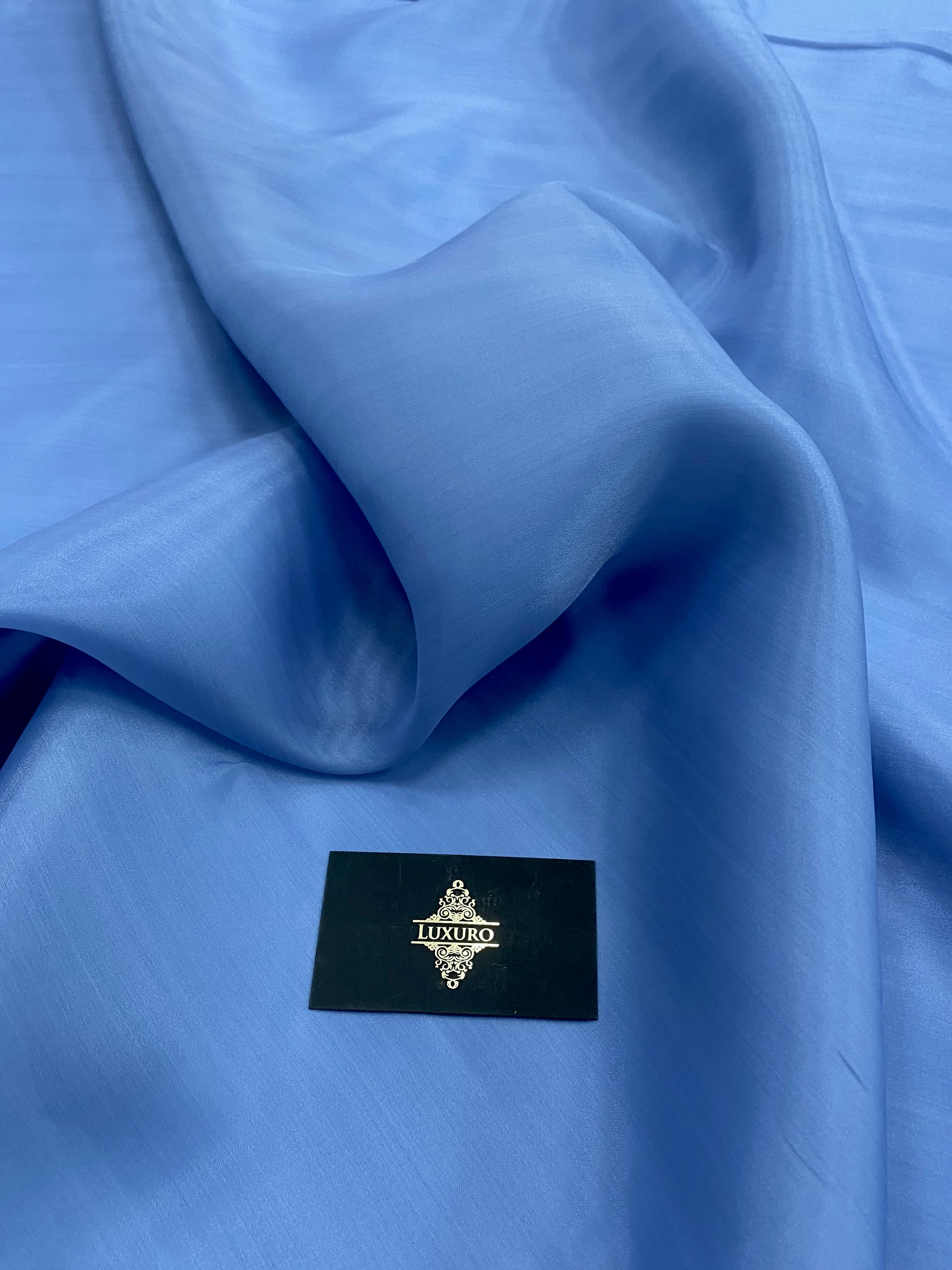 Organza Sidefata Albastru Marin -  3 m Latime