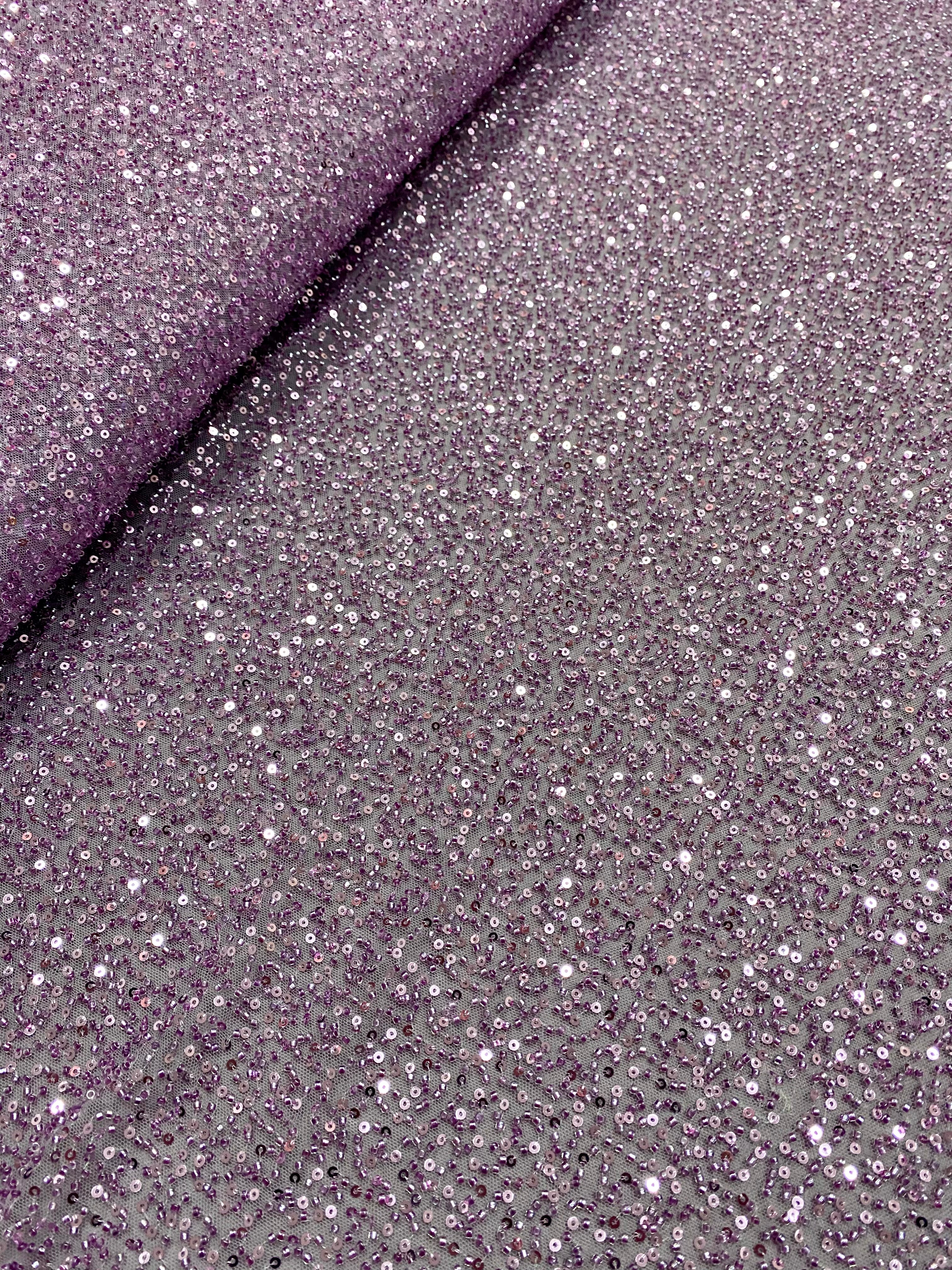 Couture Powder Lace with General Pattern, with Beads and Sequins