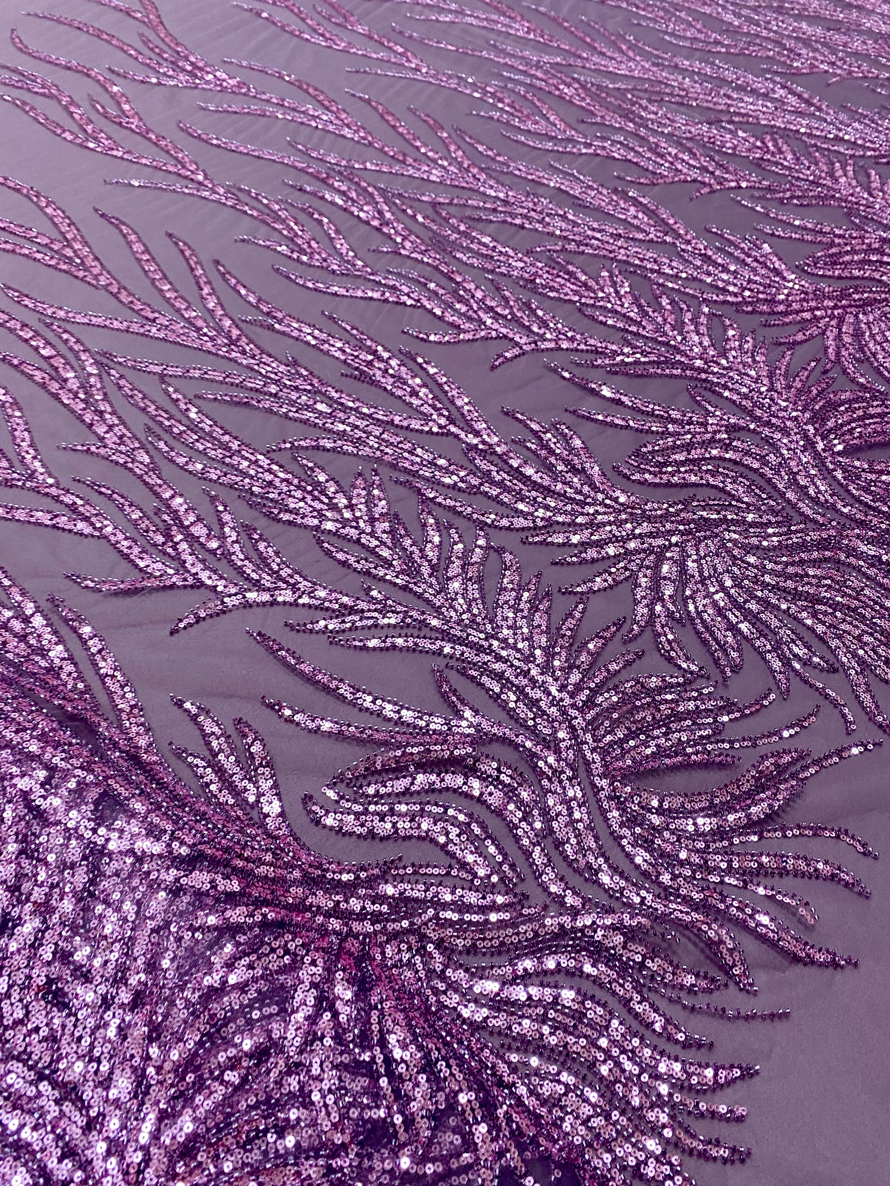 Silver Lace with Linear Pattern, with Pearls and Sequins