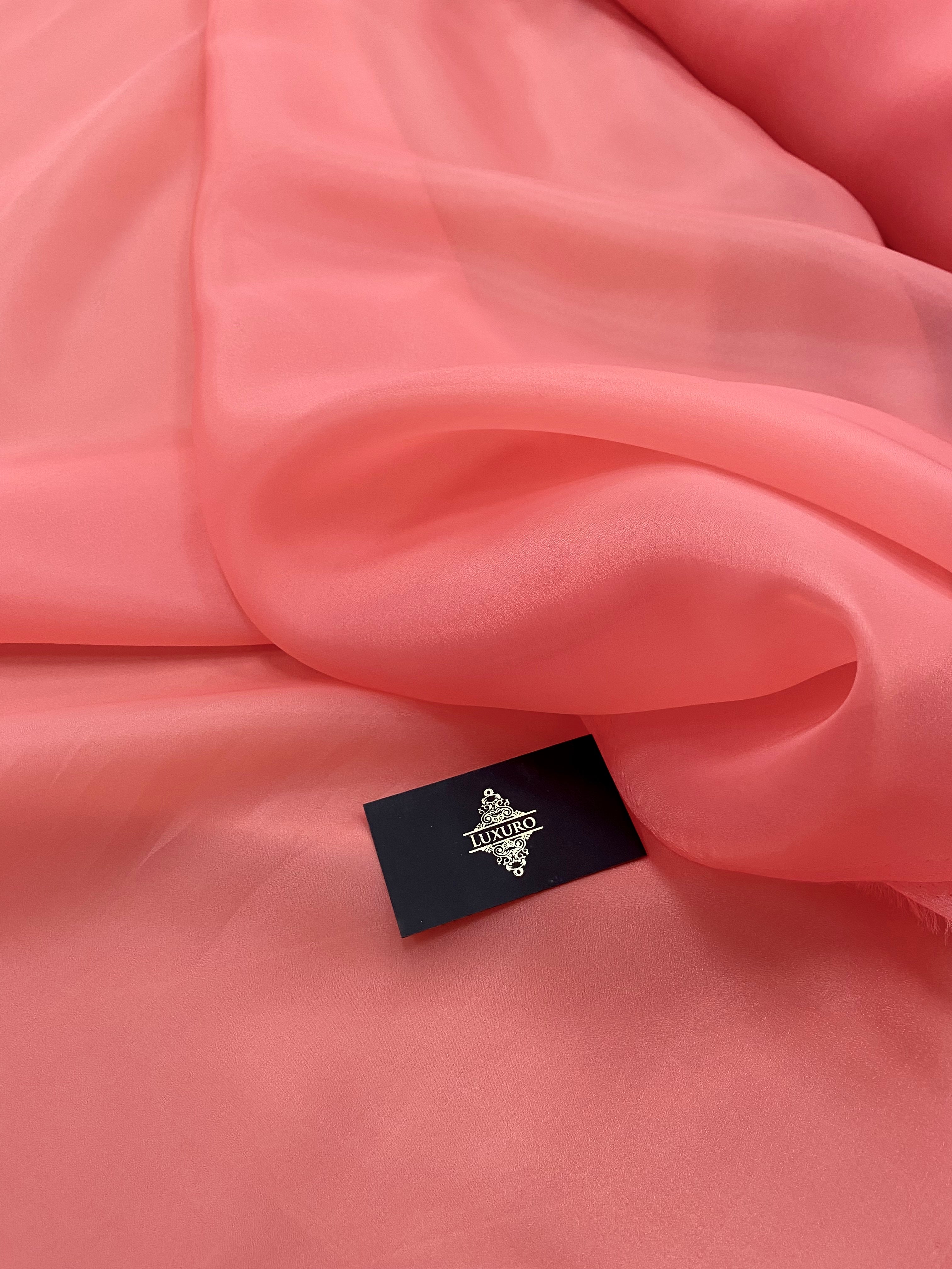 Organza Sidefata Roz Coral -  3 m Latime