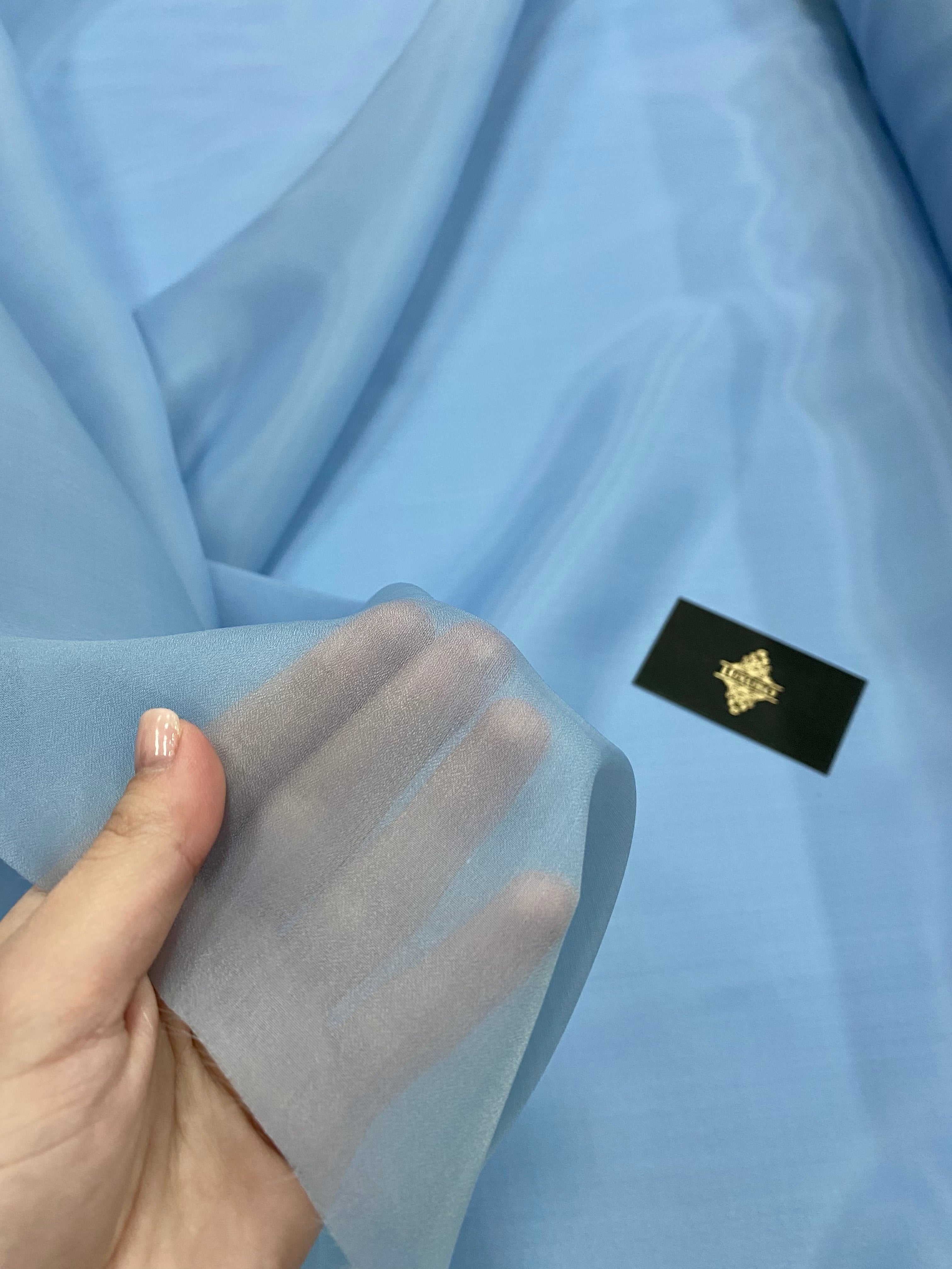 Organza Sidefata Blue -  3 m Latime