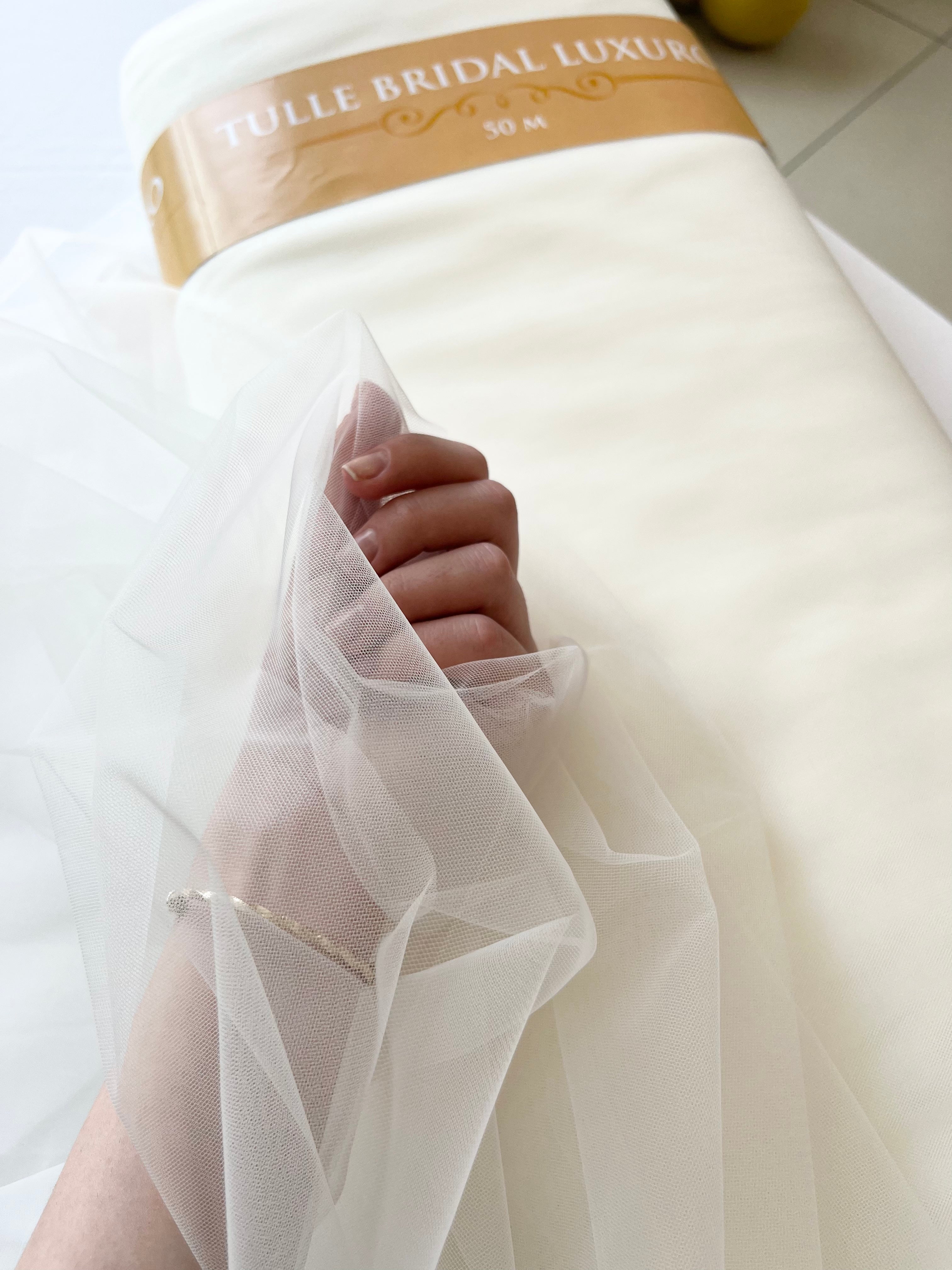 Tulle Bridal Crem Deschis - 3 m Latime