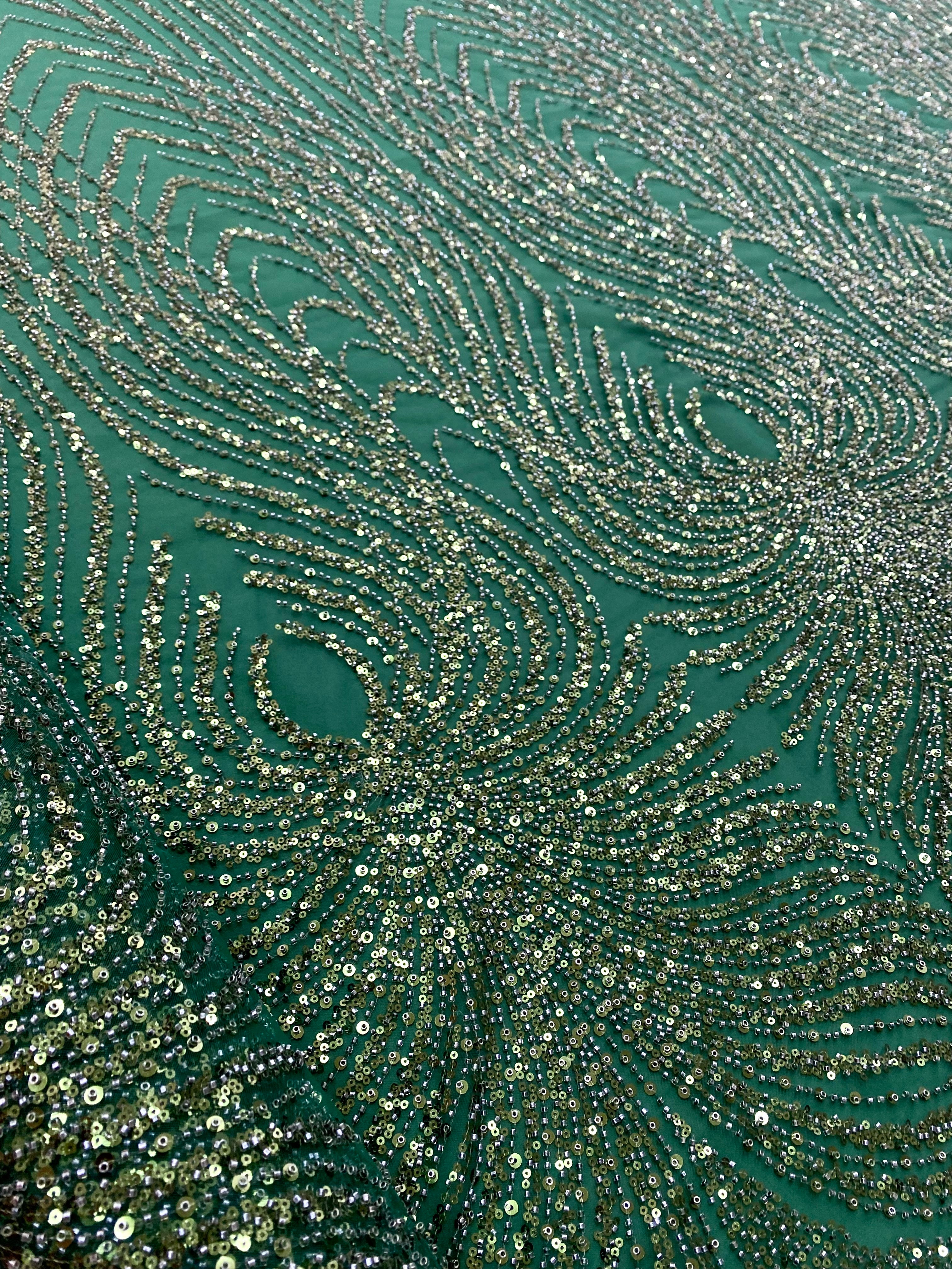 Silver Lace with Strings, Beads and Sequins