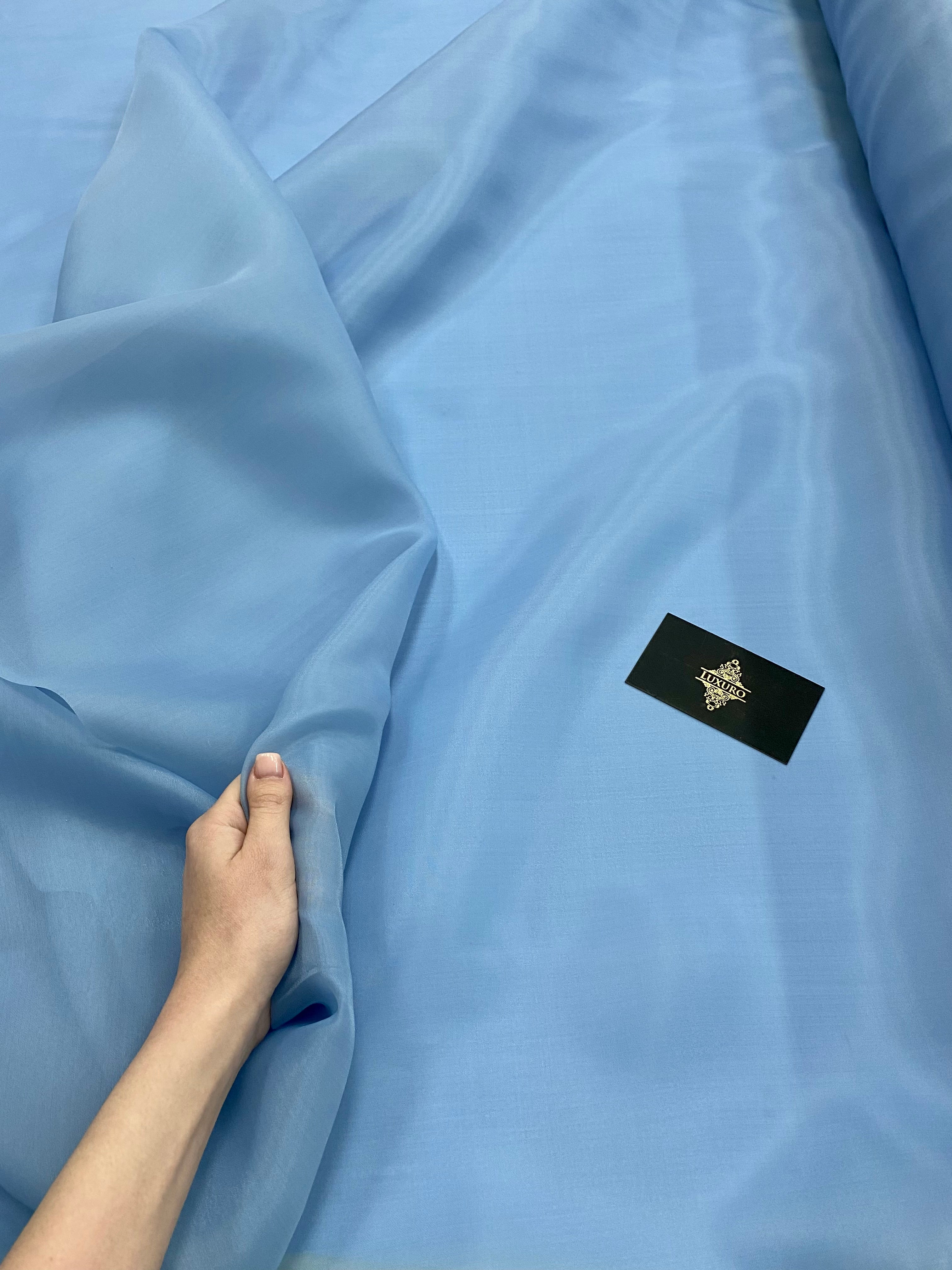 Organza Sidefata Blue -  3 m Latime