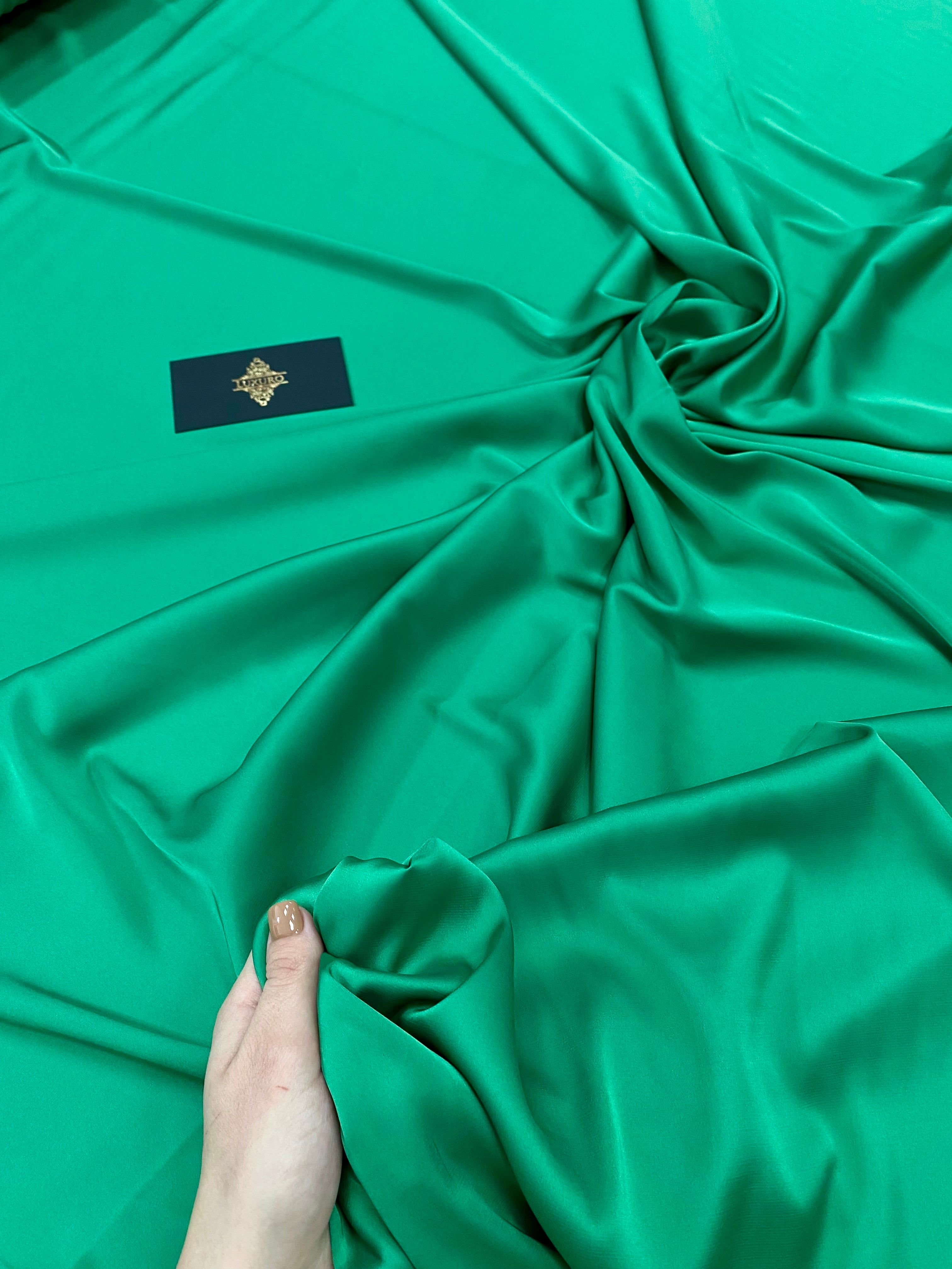 Premium Silky Elastic Satin Green