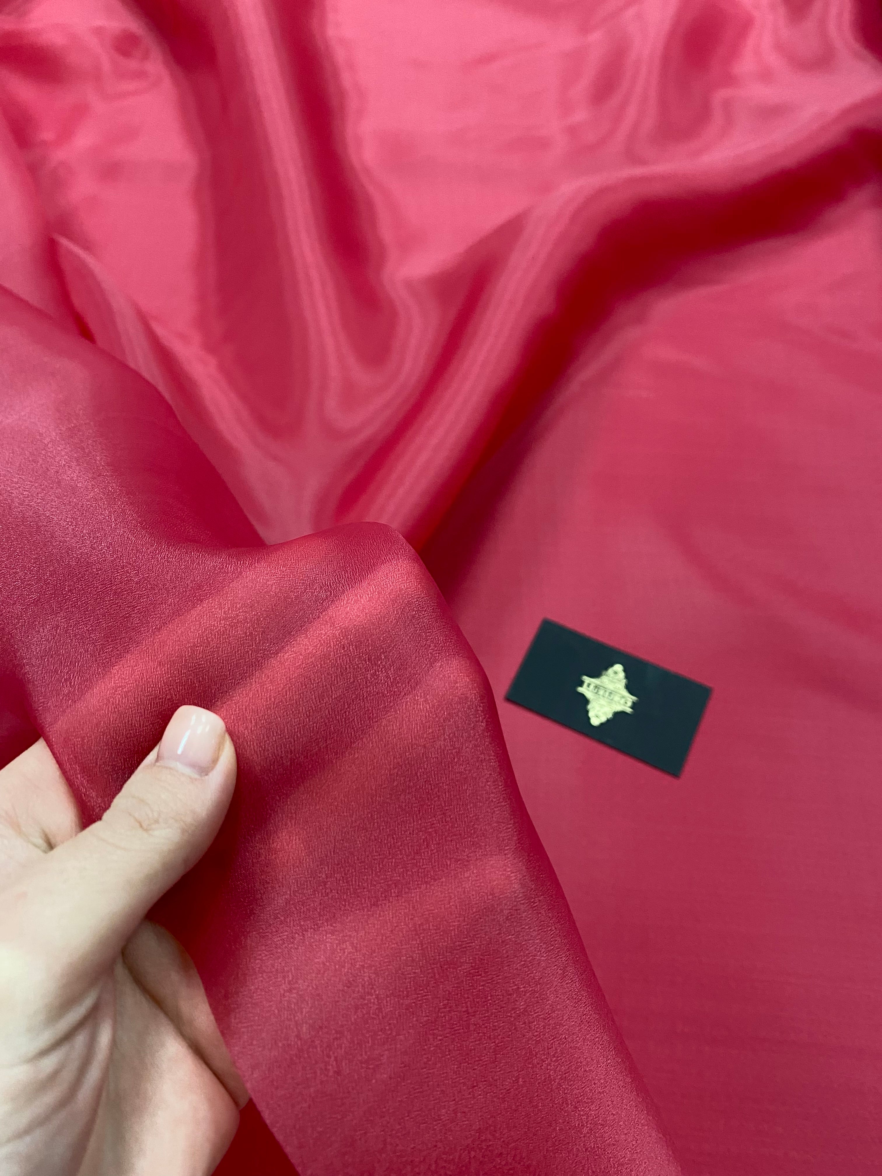 Organza Sidefata Rosu Deschis -  3 m Latime