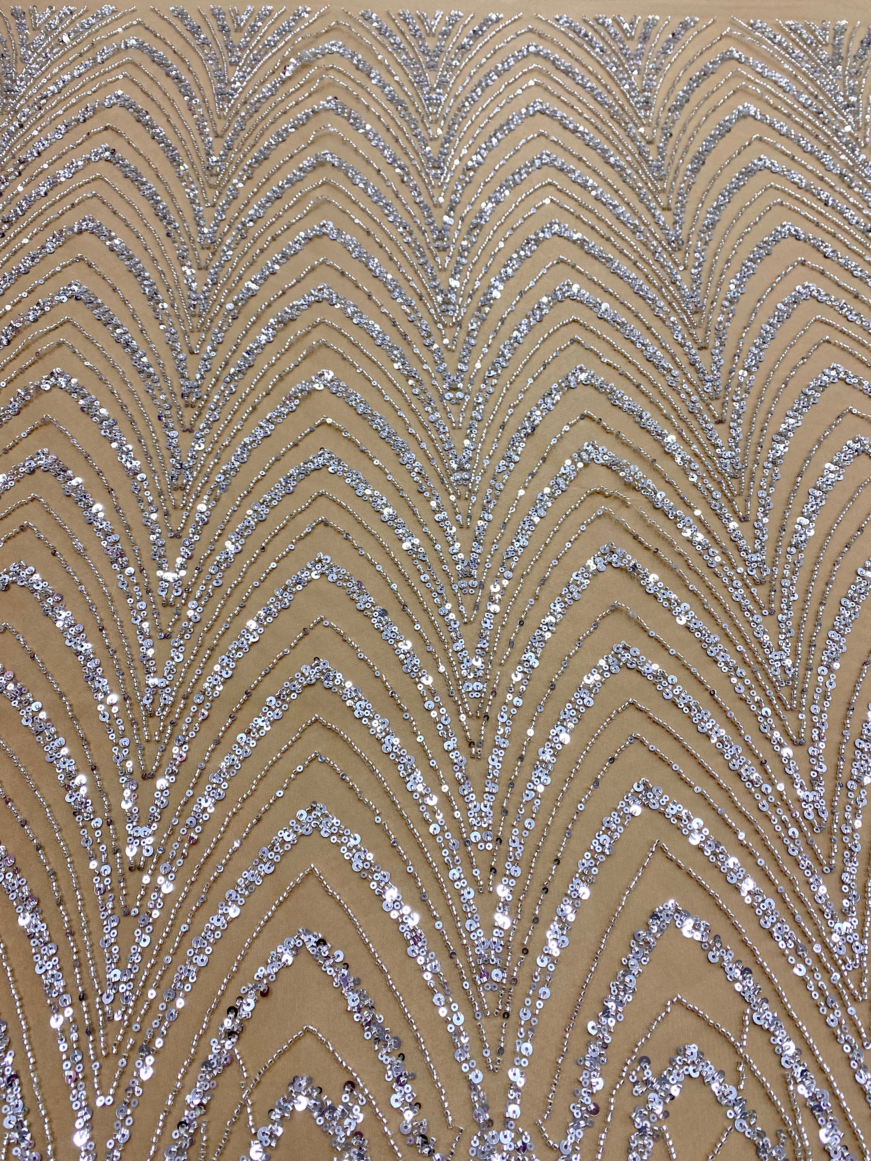 Black Couture Lace, with Beads and Sequins 