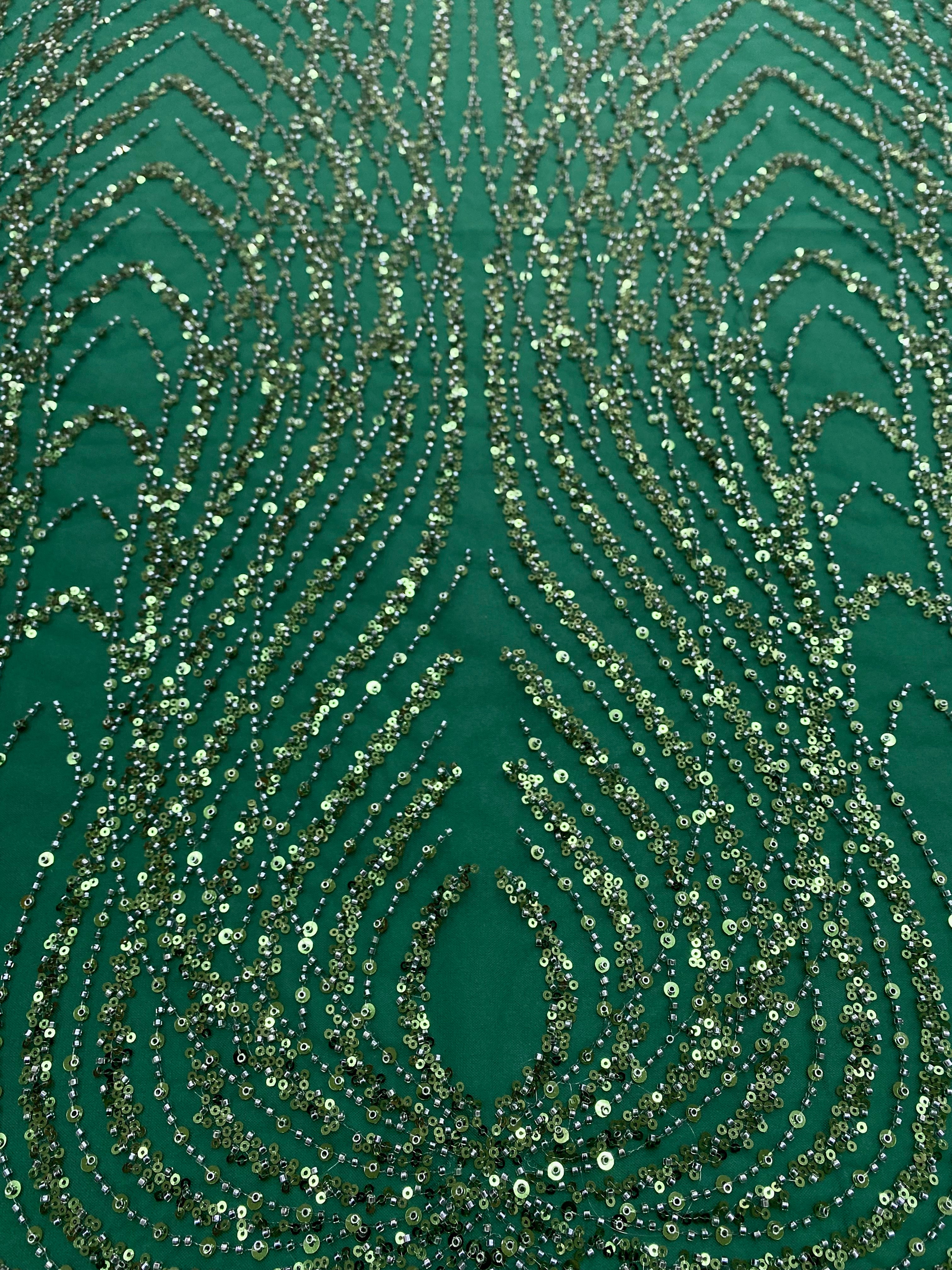 Silver Lace with Strings, Beads and Sequins