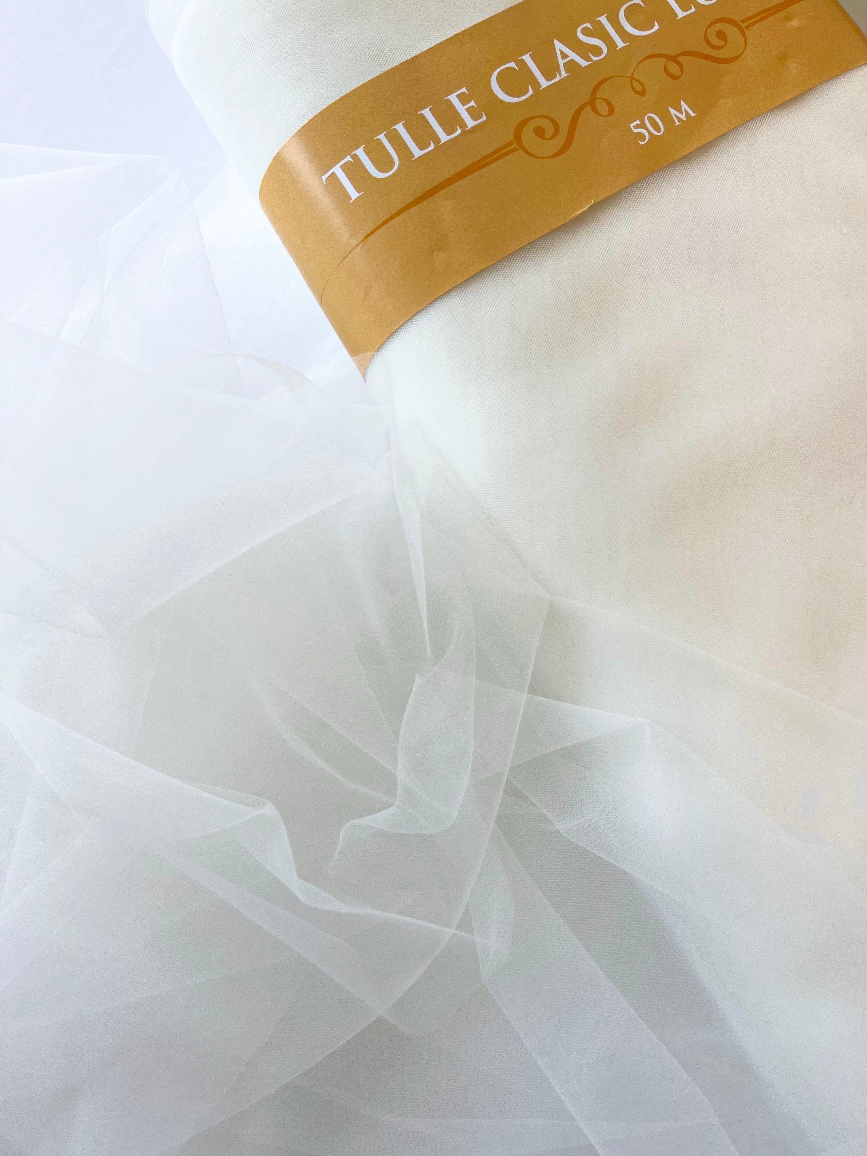 Tulle Clasic Crem Deschis - 3 m Latime