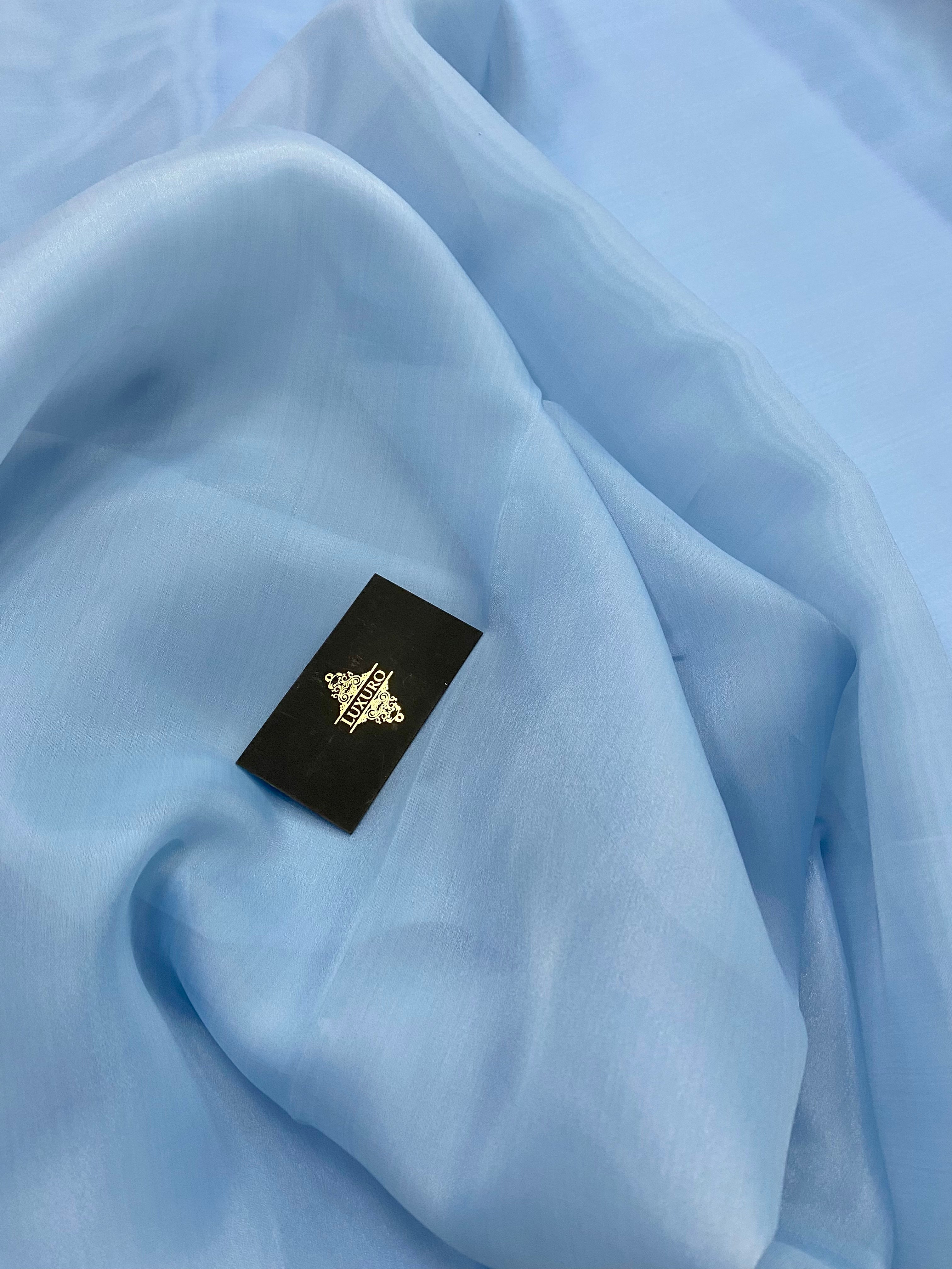 Organza Sidefata Blue -  3 m Latime