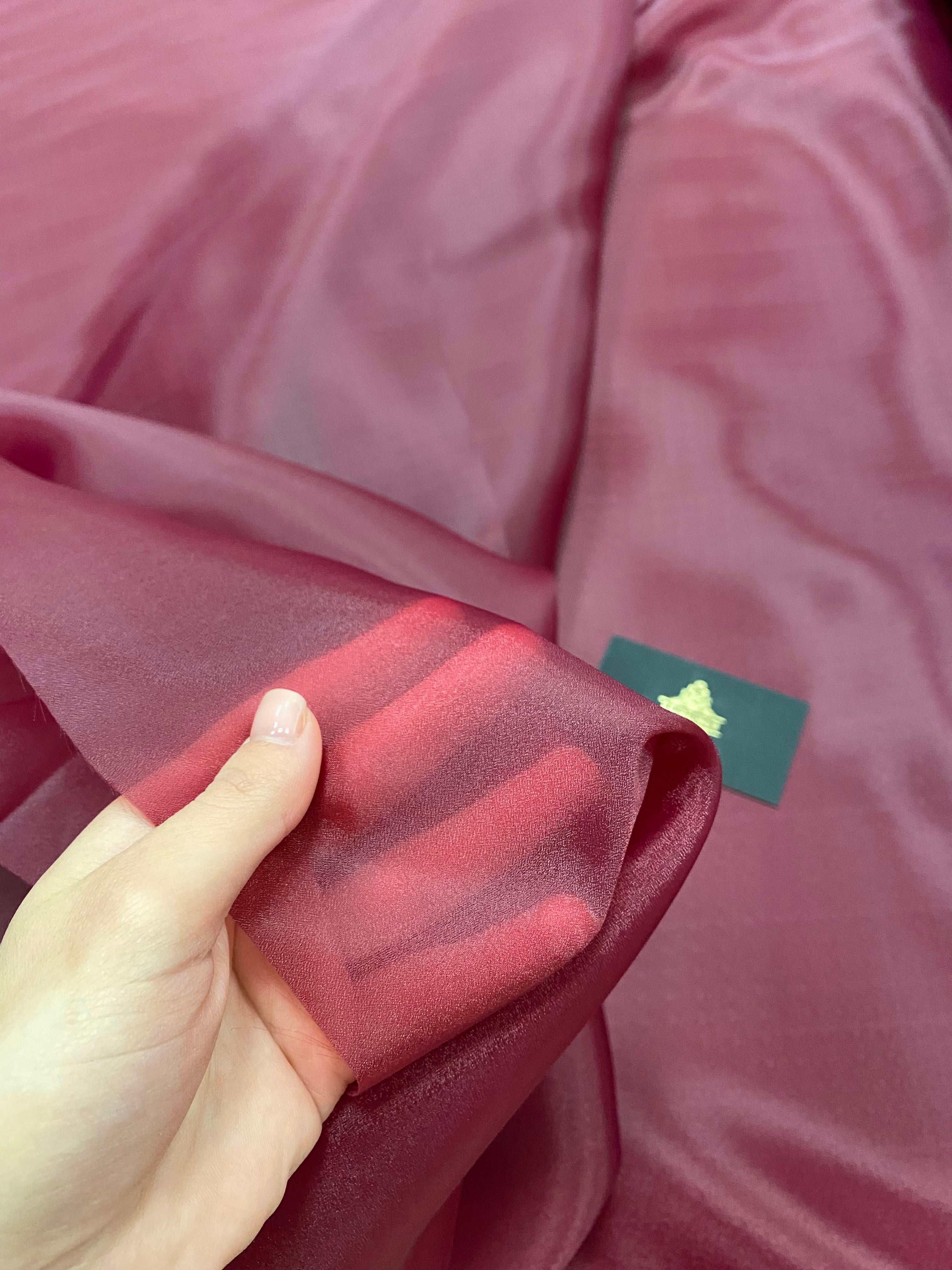 Organza Sidefata Bordeux -  3 m Latime