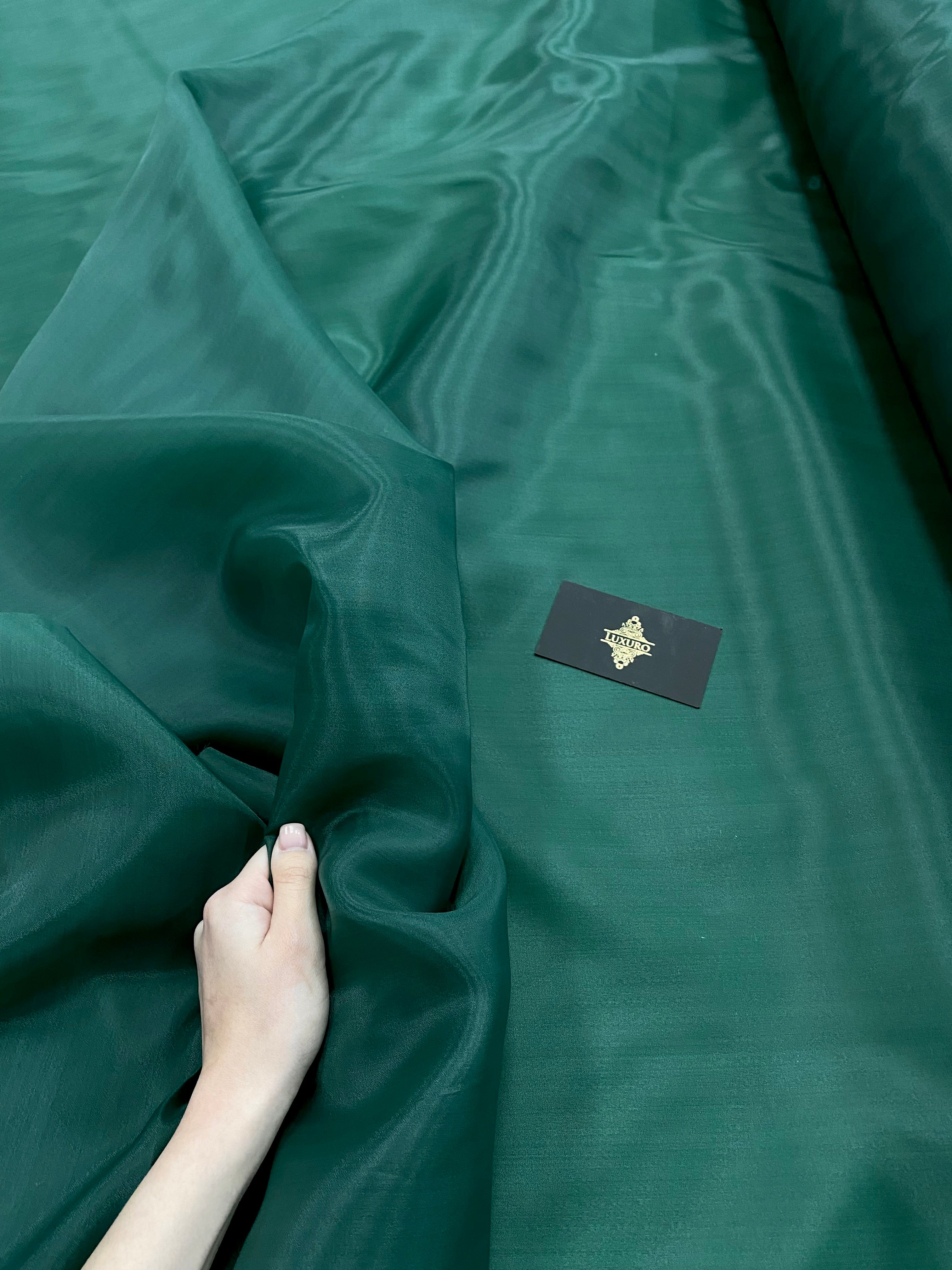 Organza Sidefata Verde Smarald -  3 m Latime