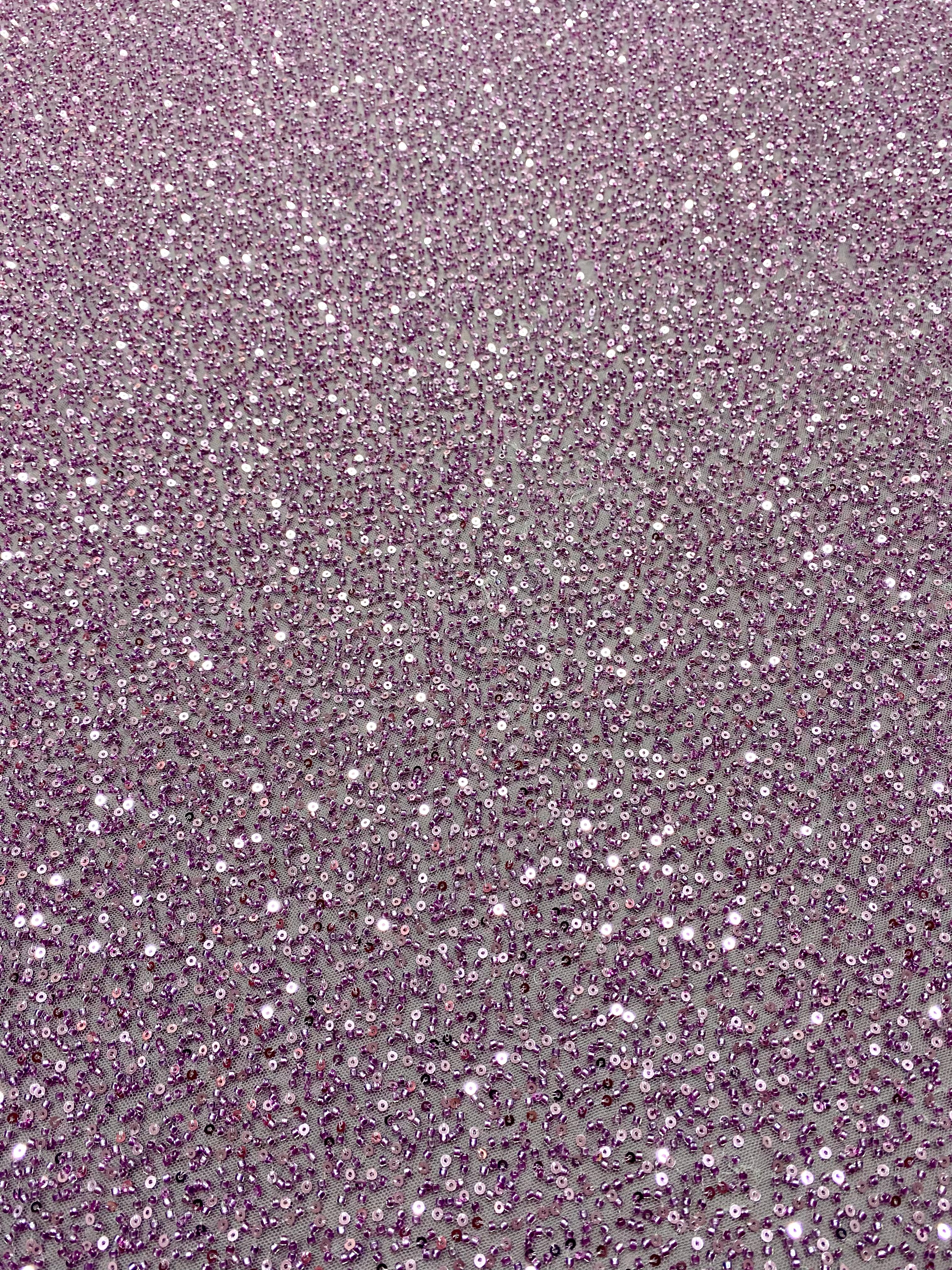 Couture Powder Lace with General Pattern, with Beads and Sequins