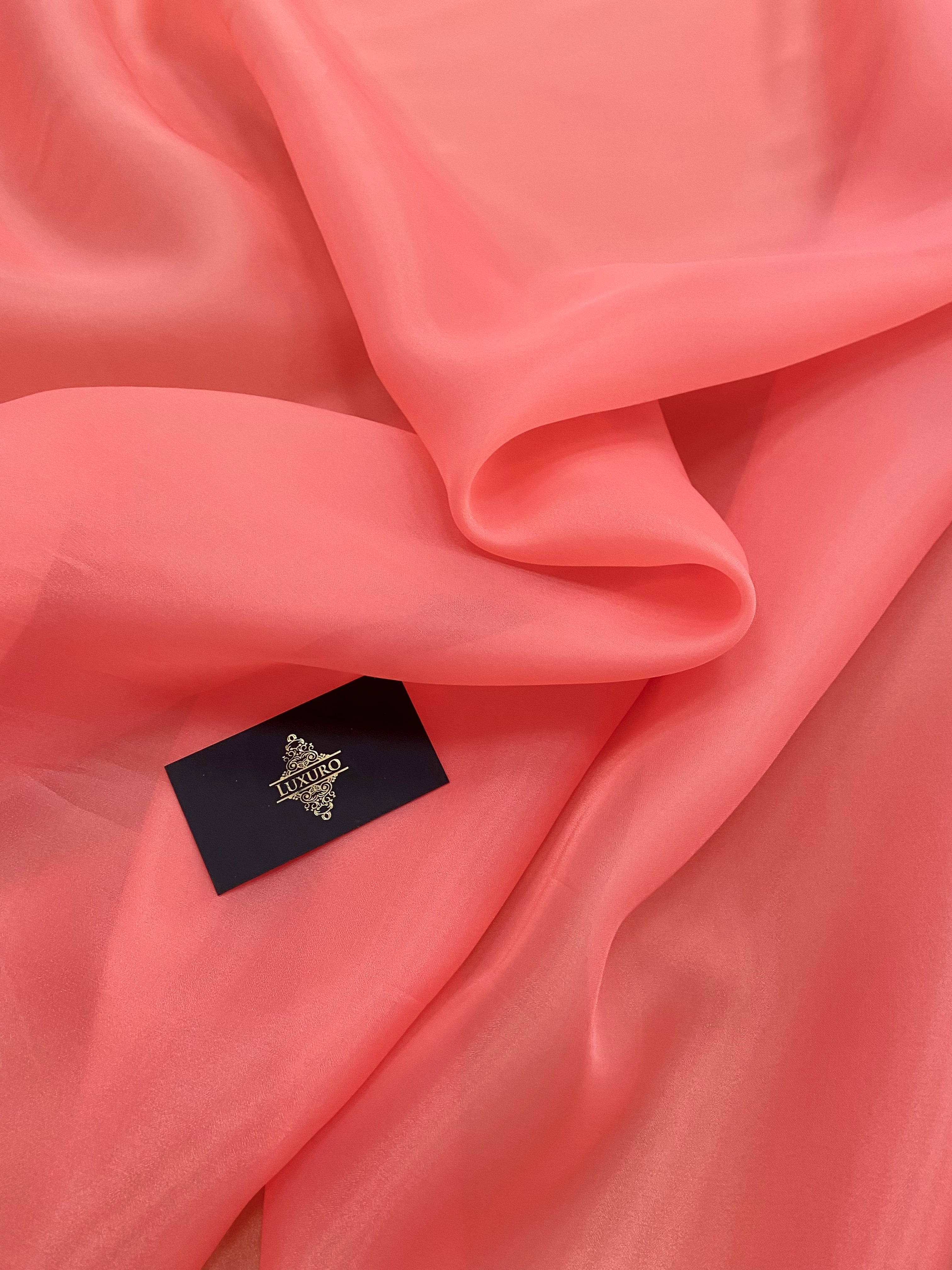 Organza Sidefata Roz Coral -  3 m Latime