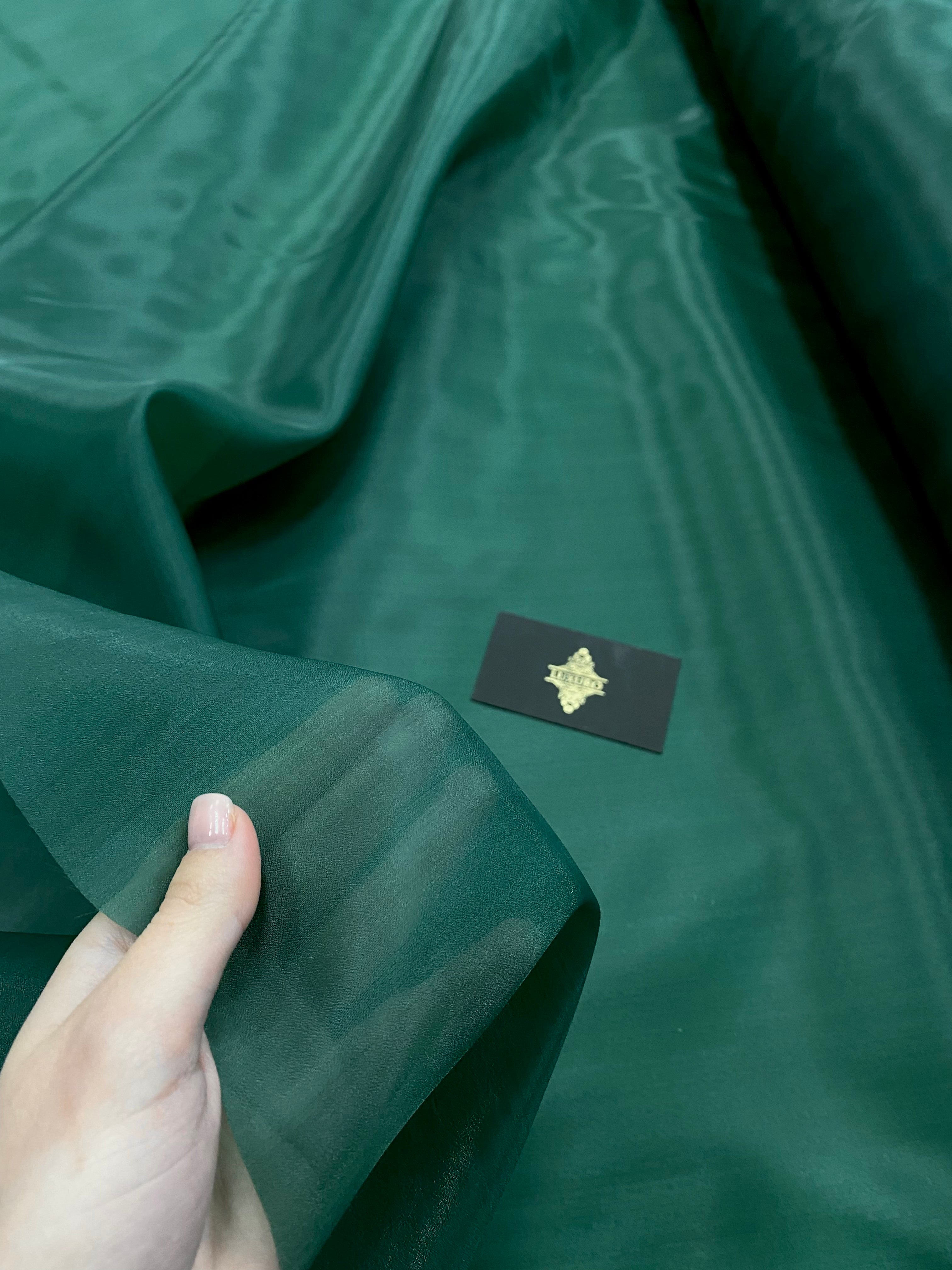 Organza Sidefata Verde Smarald -  3 m Latime
