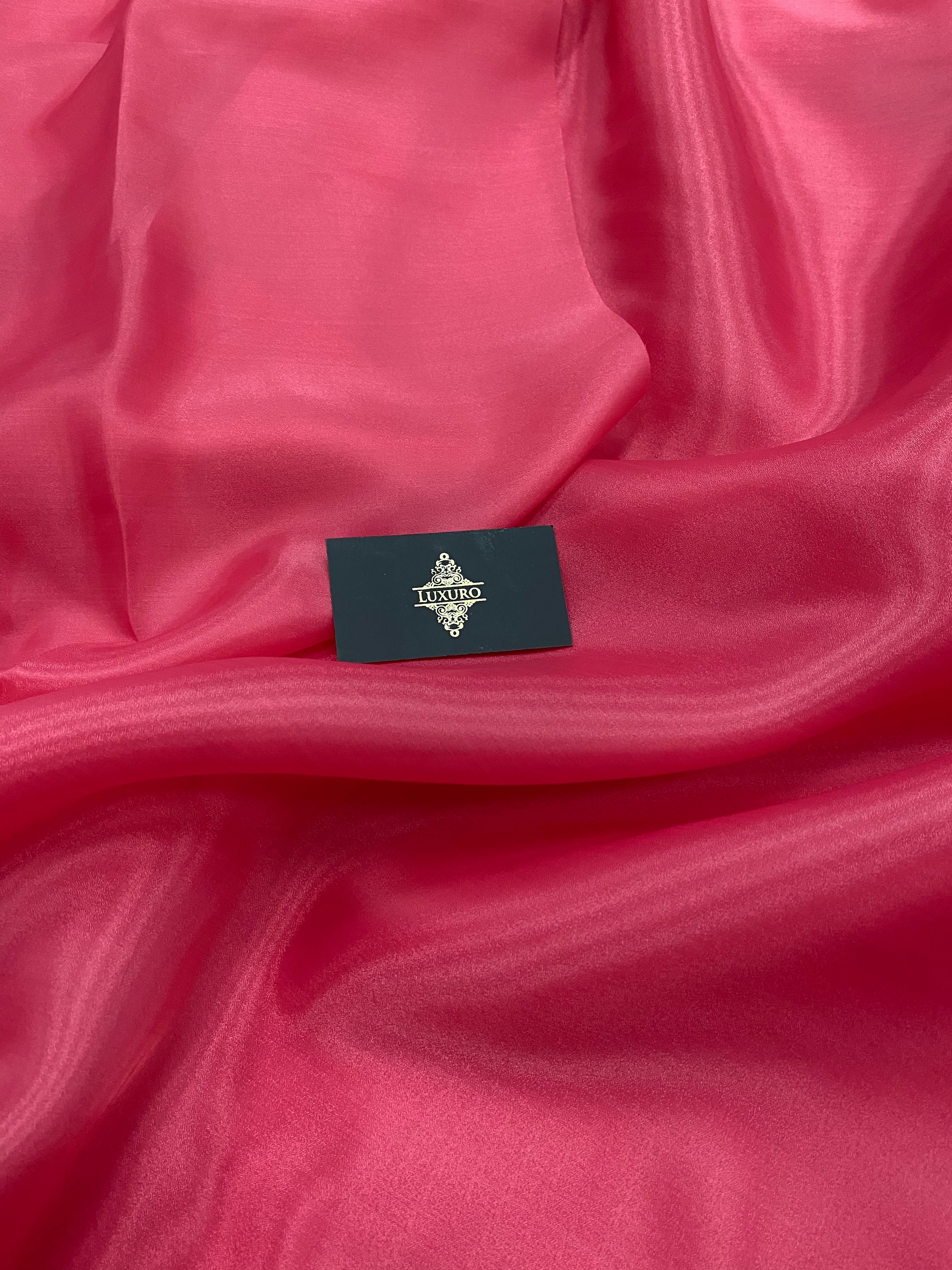 Organza Sidefata Rosu Deschis -  3 m Latime