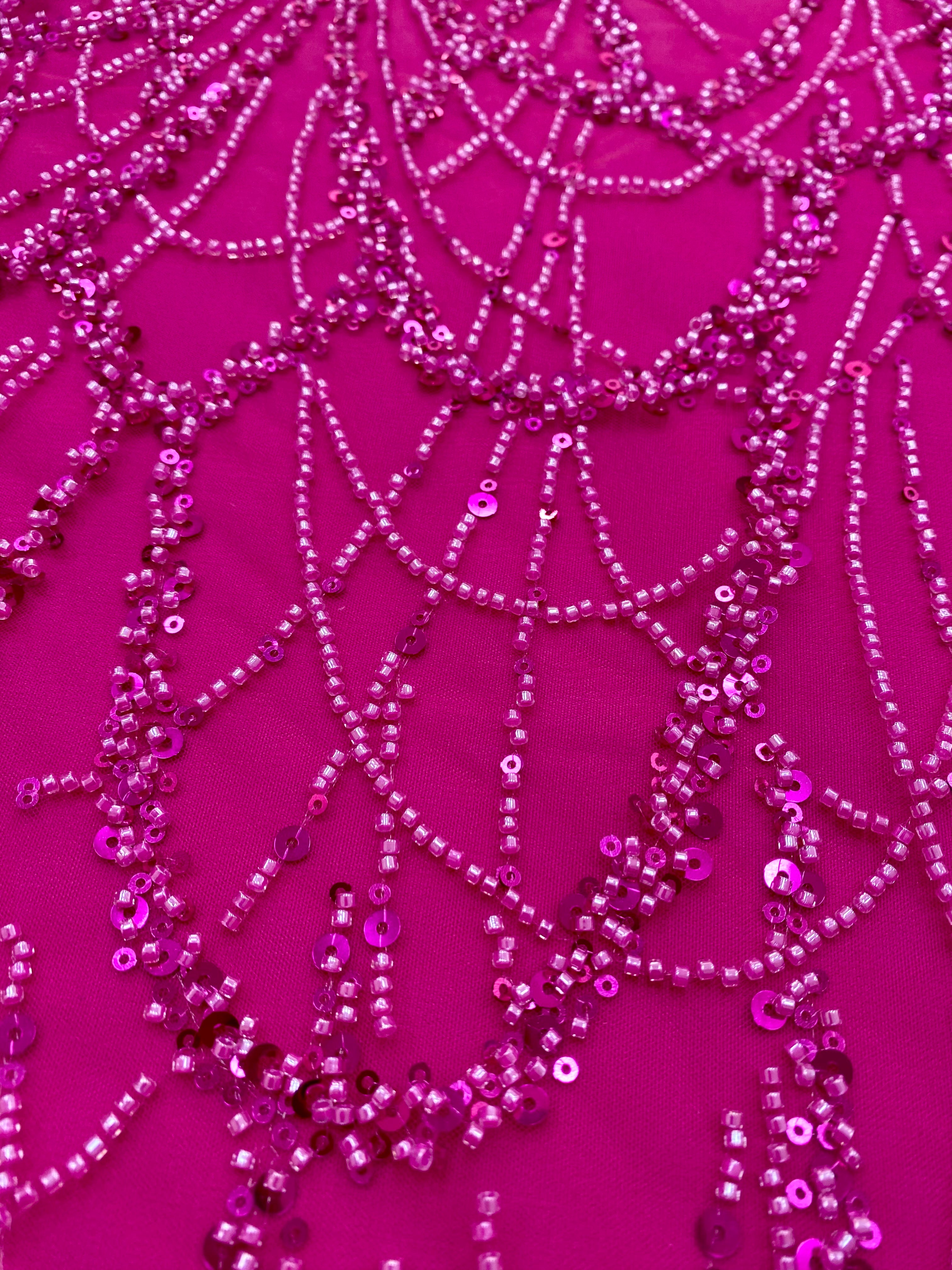Black Couture Lace, with Beads and Sequins 