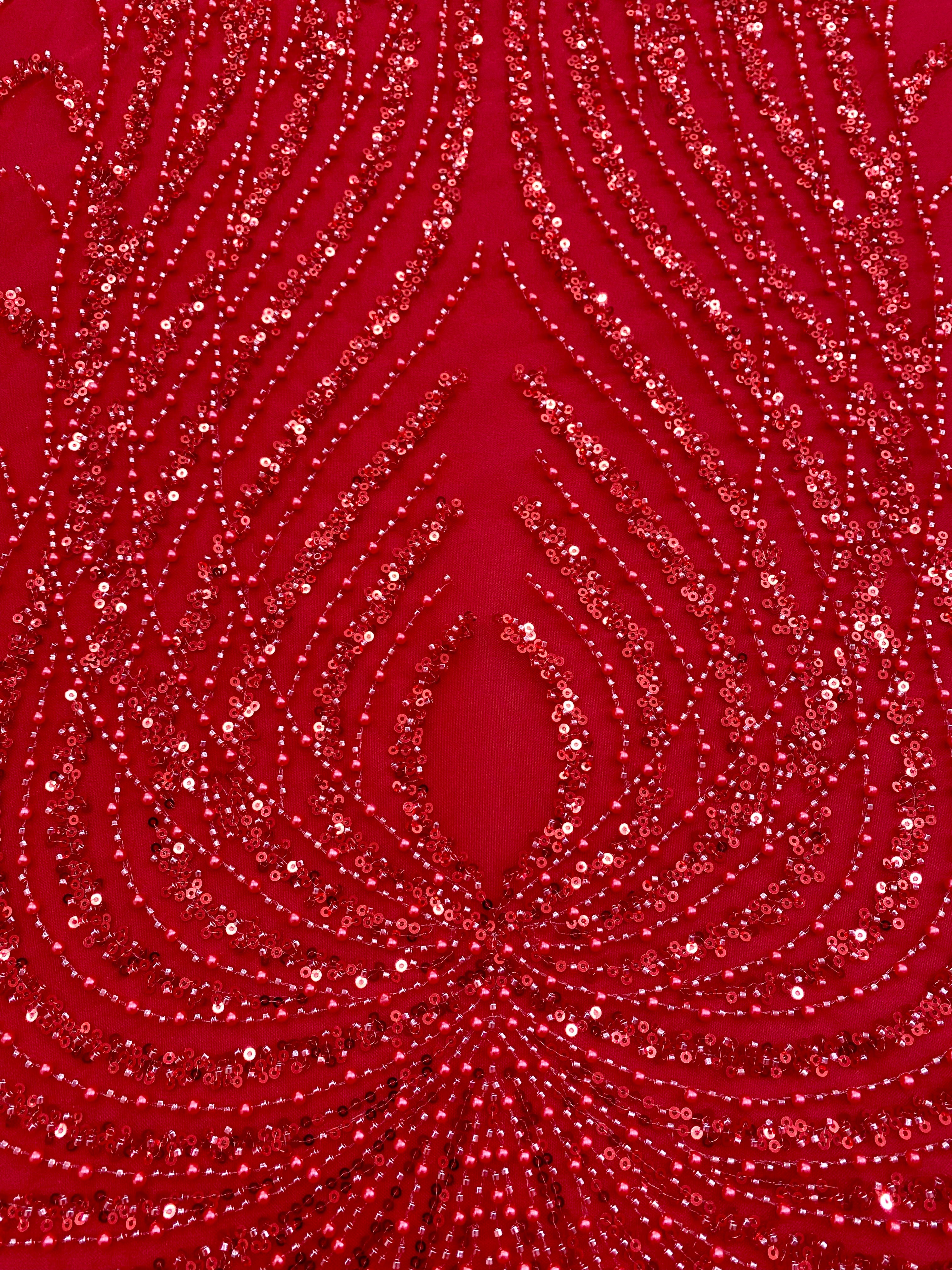 Silver Lace with Strings, Beads and Sequins